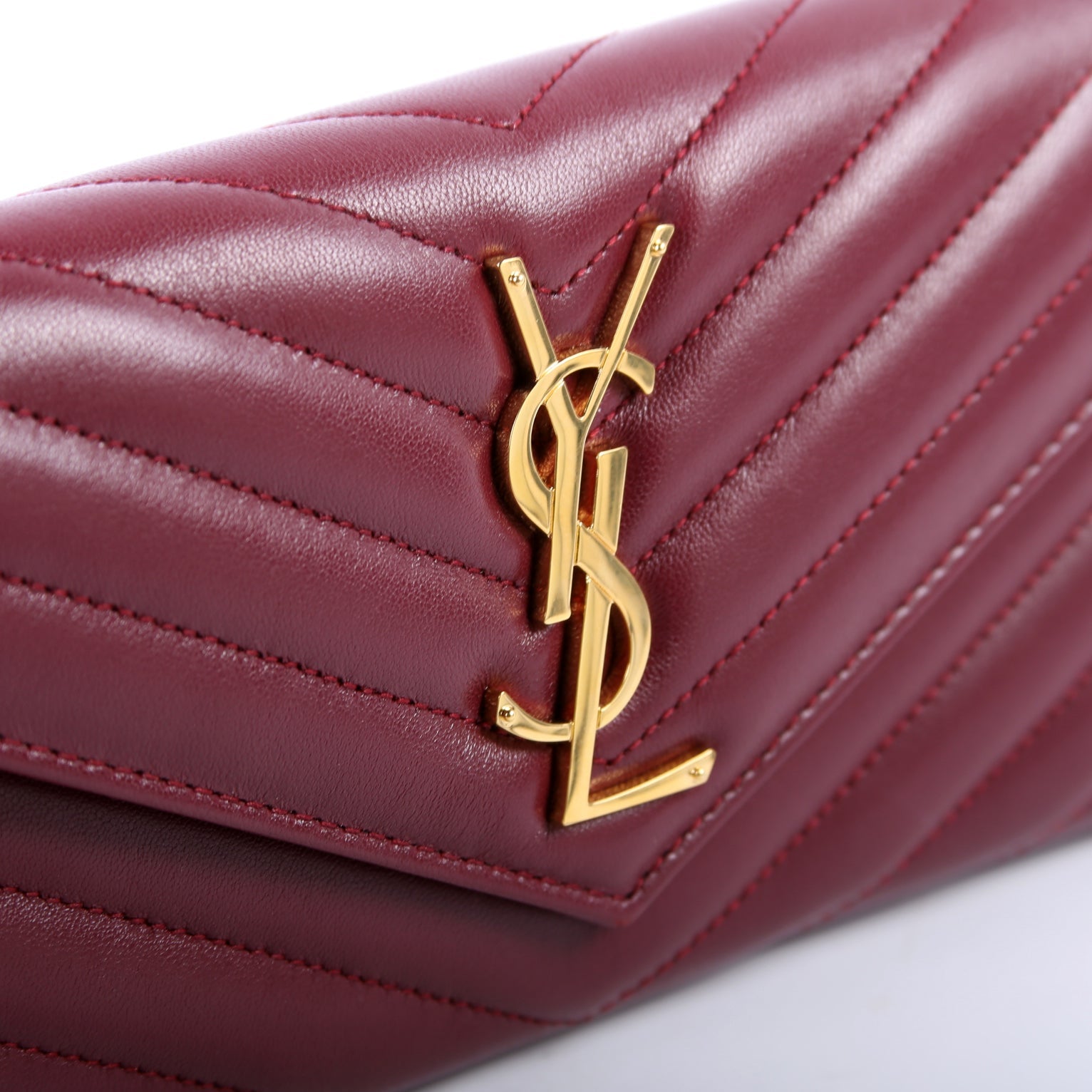 Flap Wallet Large Grain De Poudre 372264 Burgundy