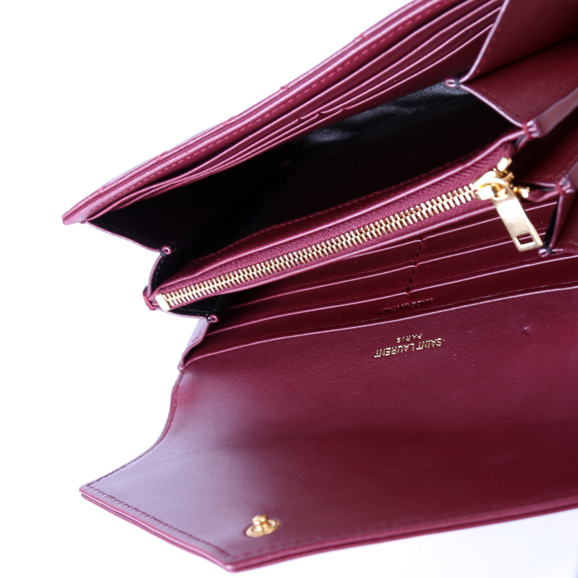 Flap Wallet Large Grain De Poudre 372264 Burgundy