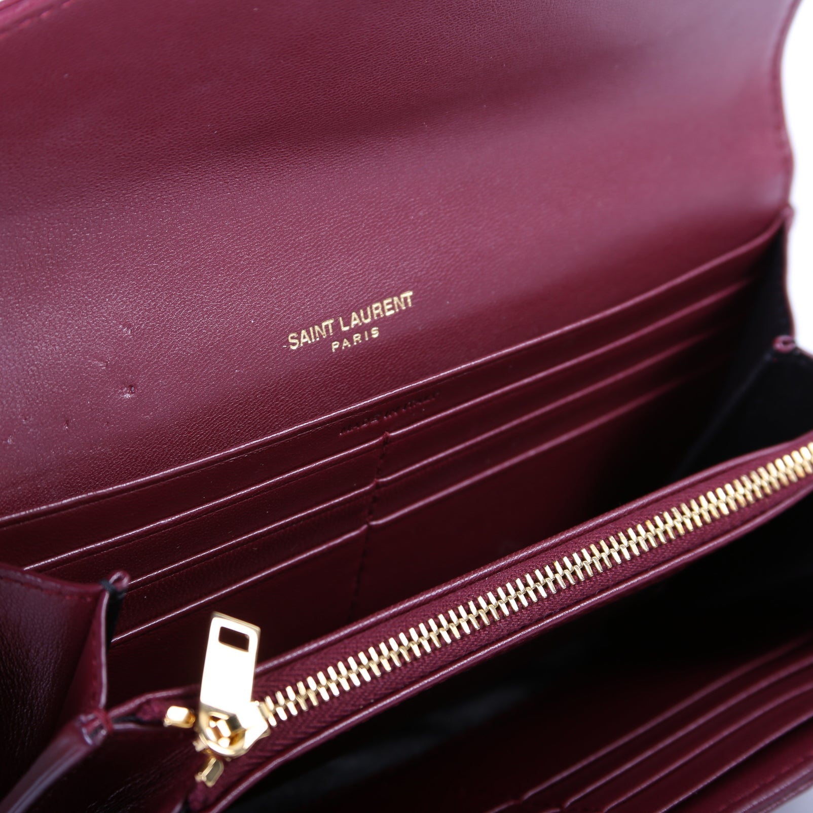 Flap Wallet Large Grain De Poudre 372264 Burgundy