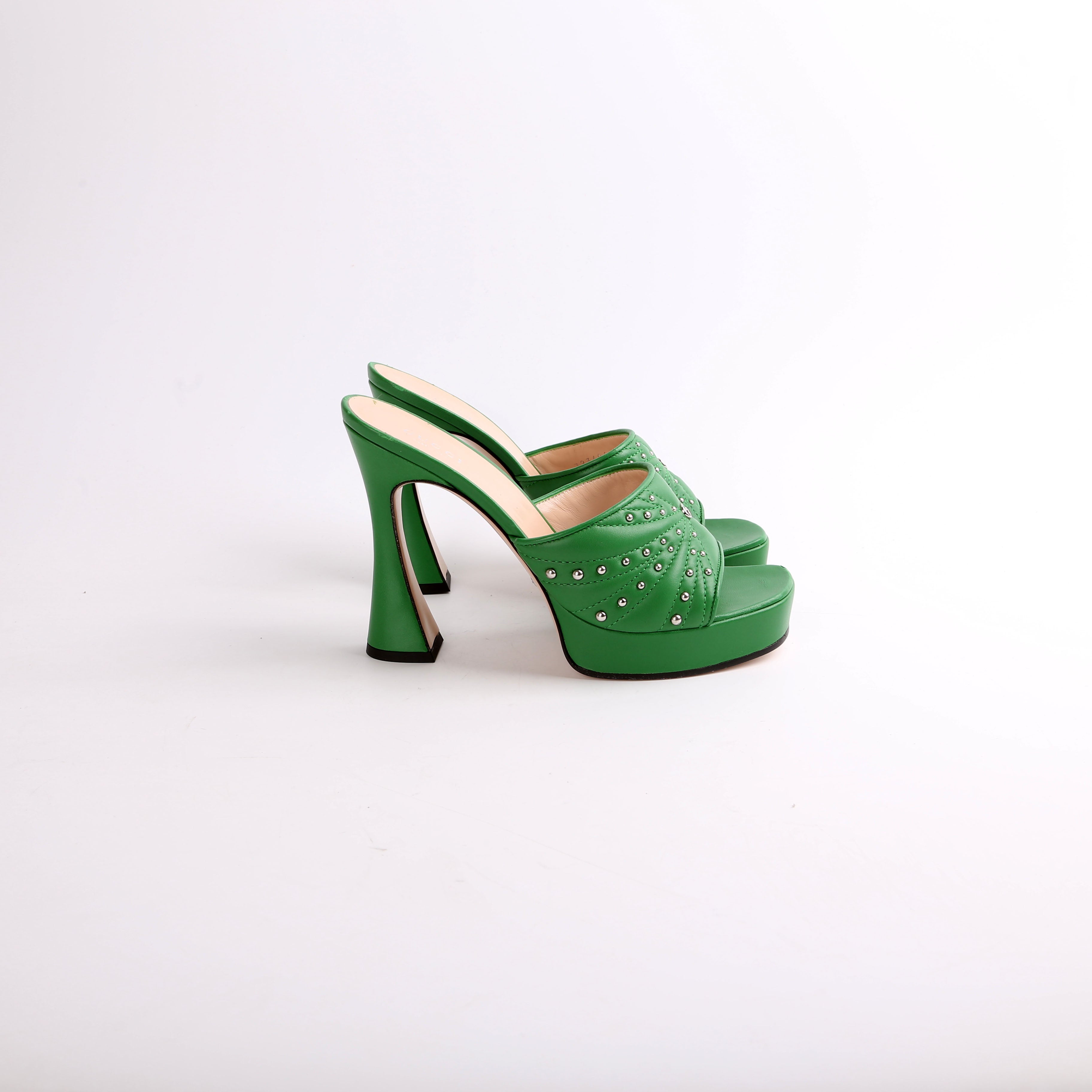 Gucci Studded Platform Sandal Heels Size 38