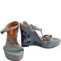 Dior Denim Embroidered Wedges Size 37.5