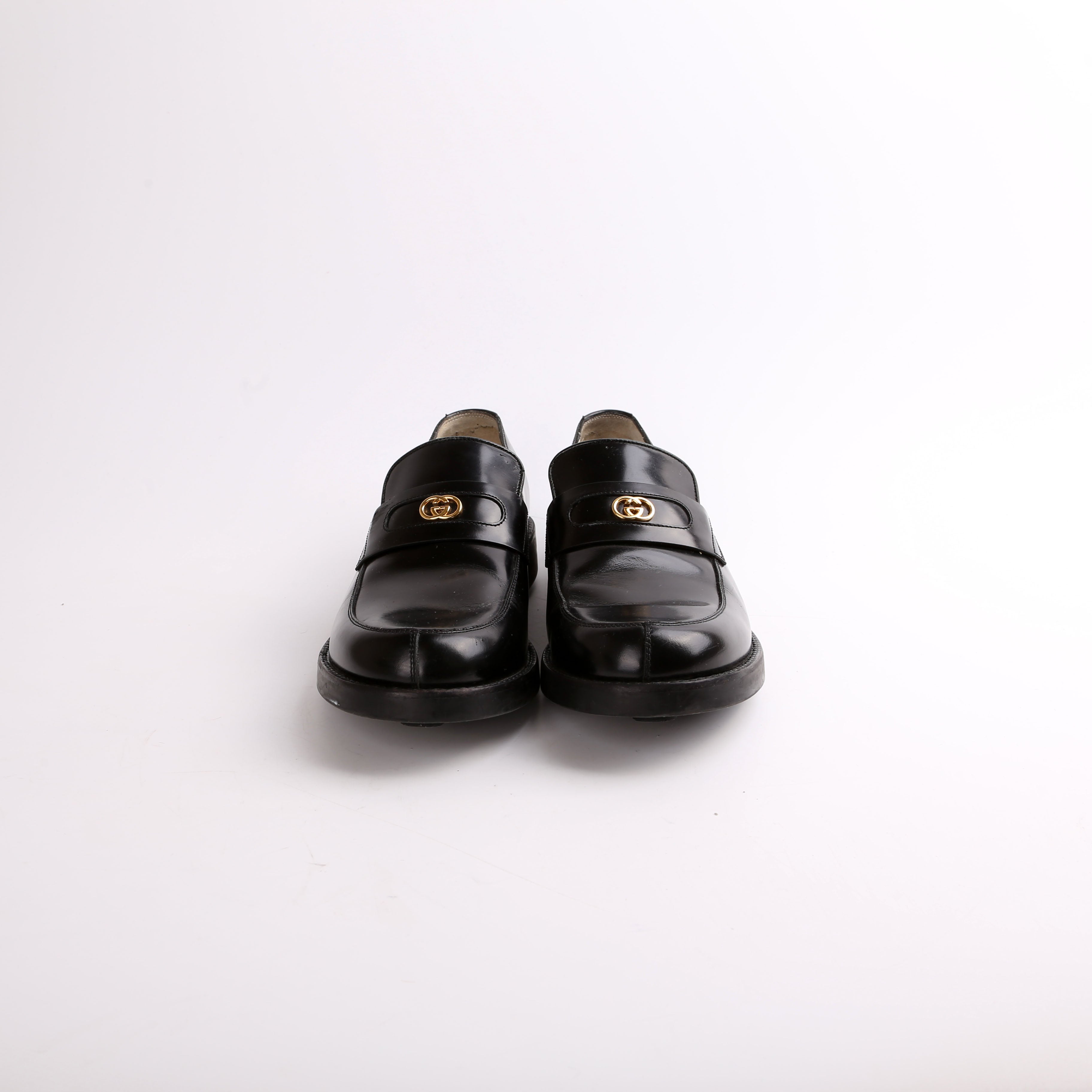 Gucci Interlocking G Leather Loafers Size 36