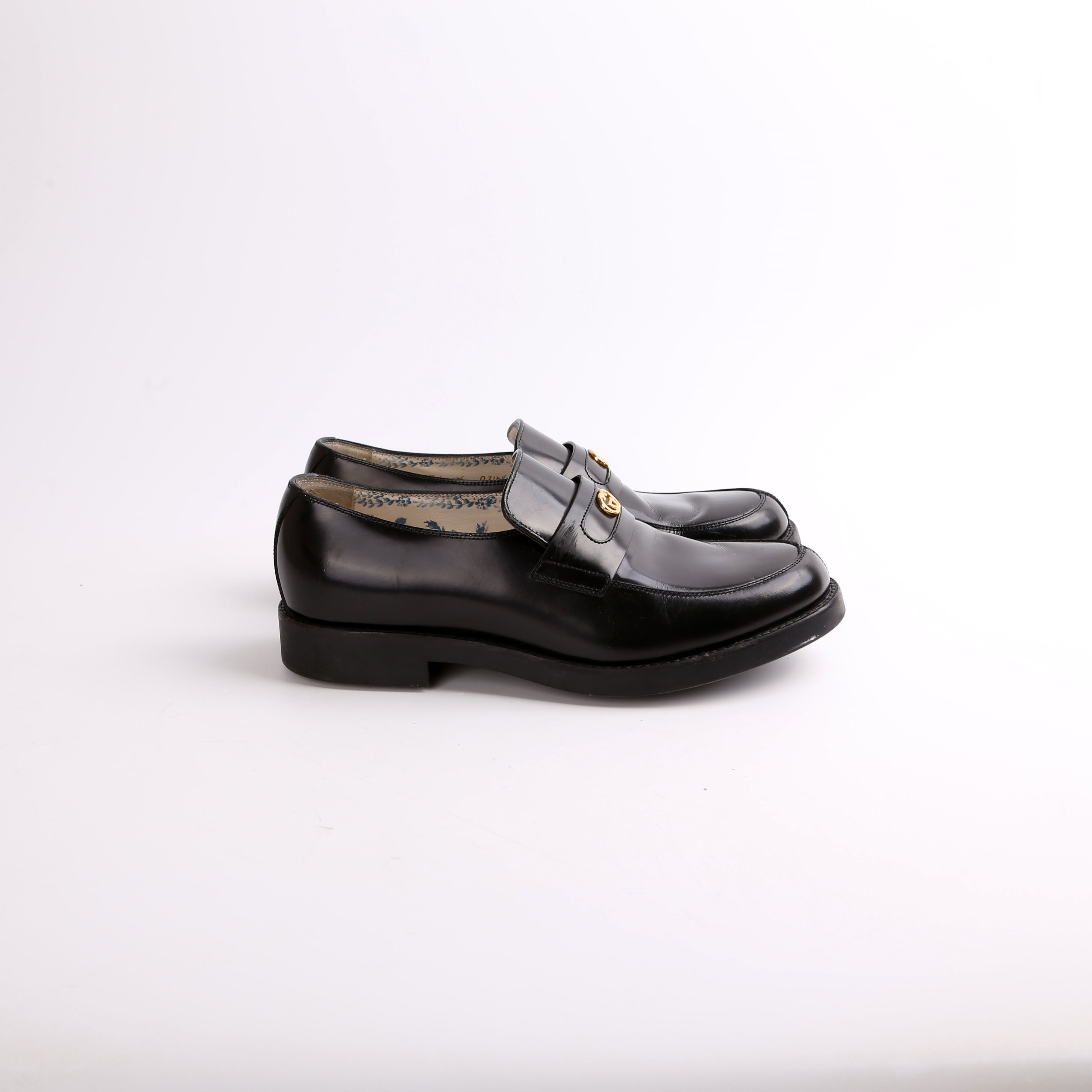 Gucci Interlocking G Leather Loafers Size 36