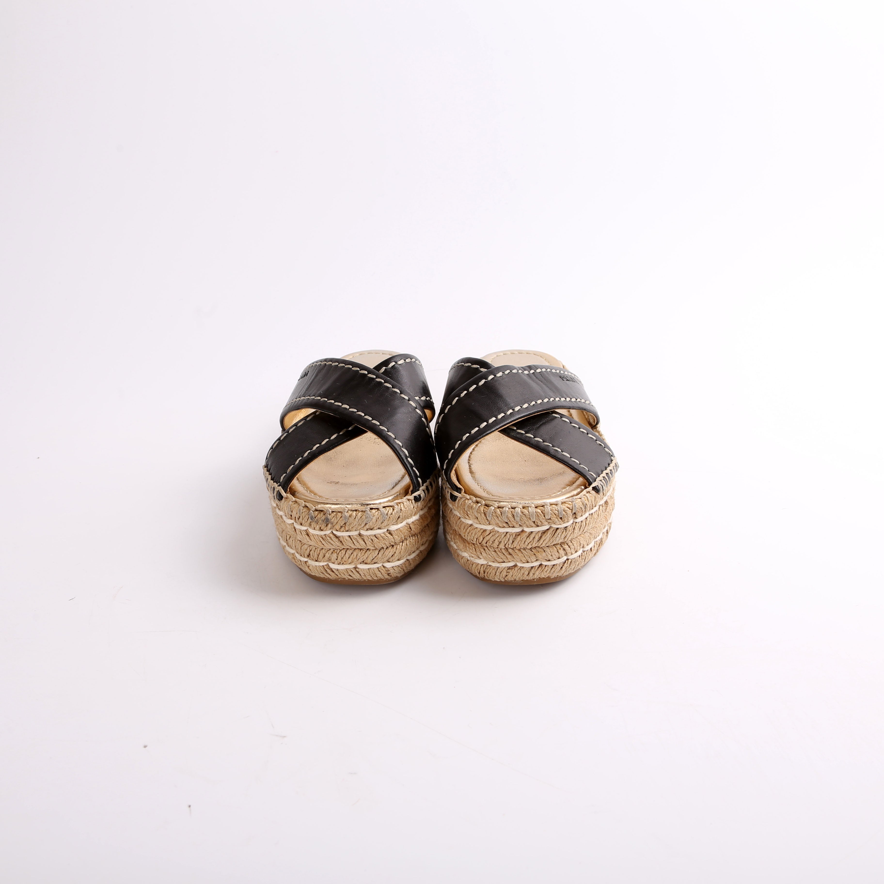 Prada Crossover Platform Espadrilles Size 35.5