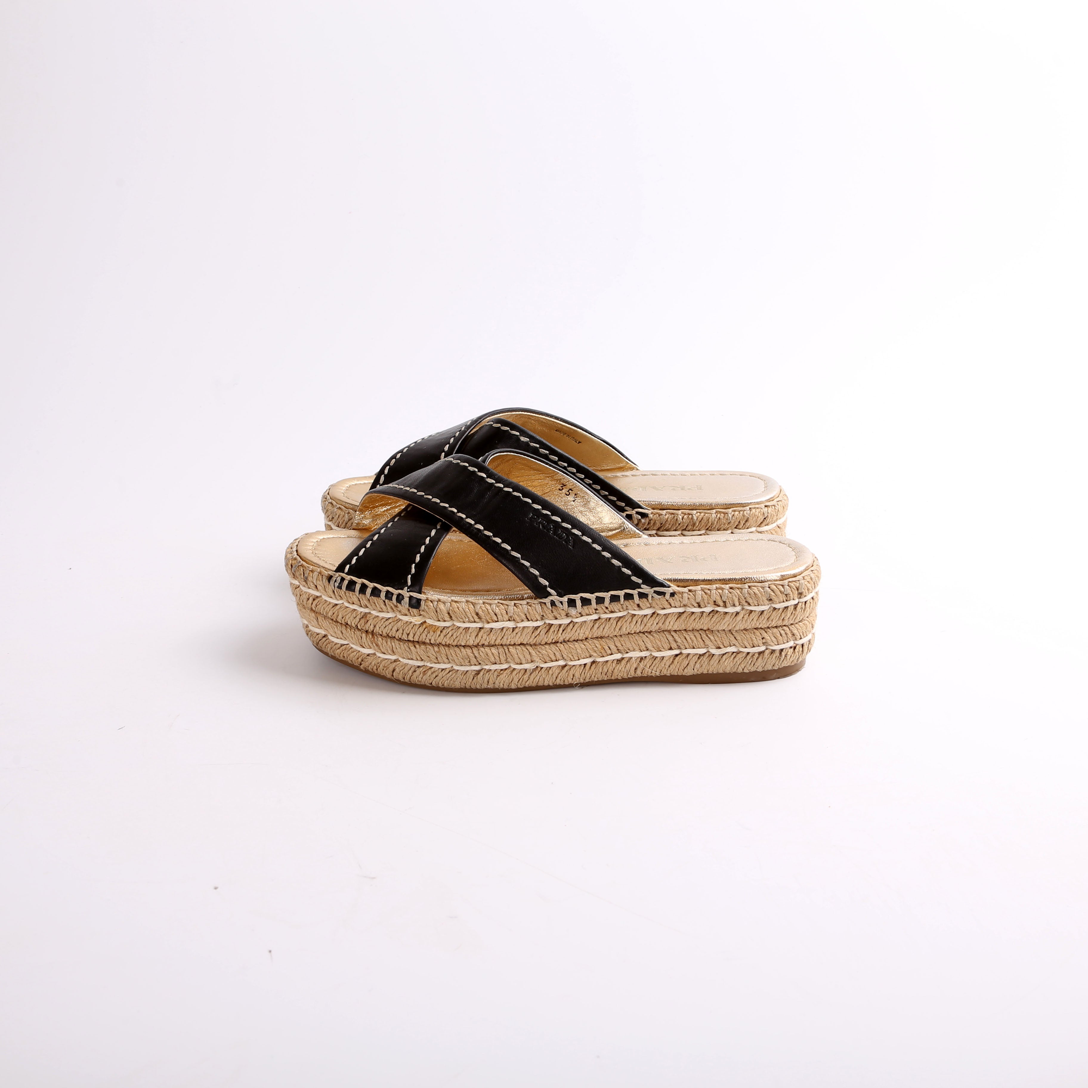 Prada Crossover Platform Espadrilles Size 35.5