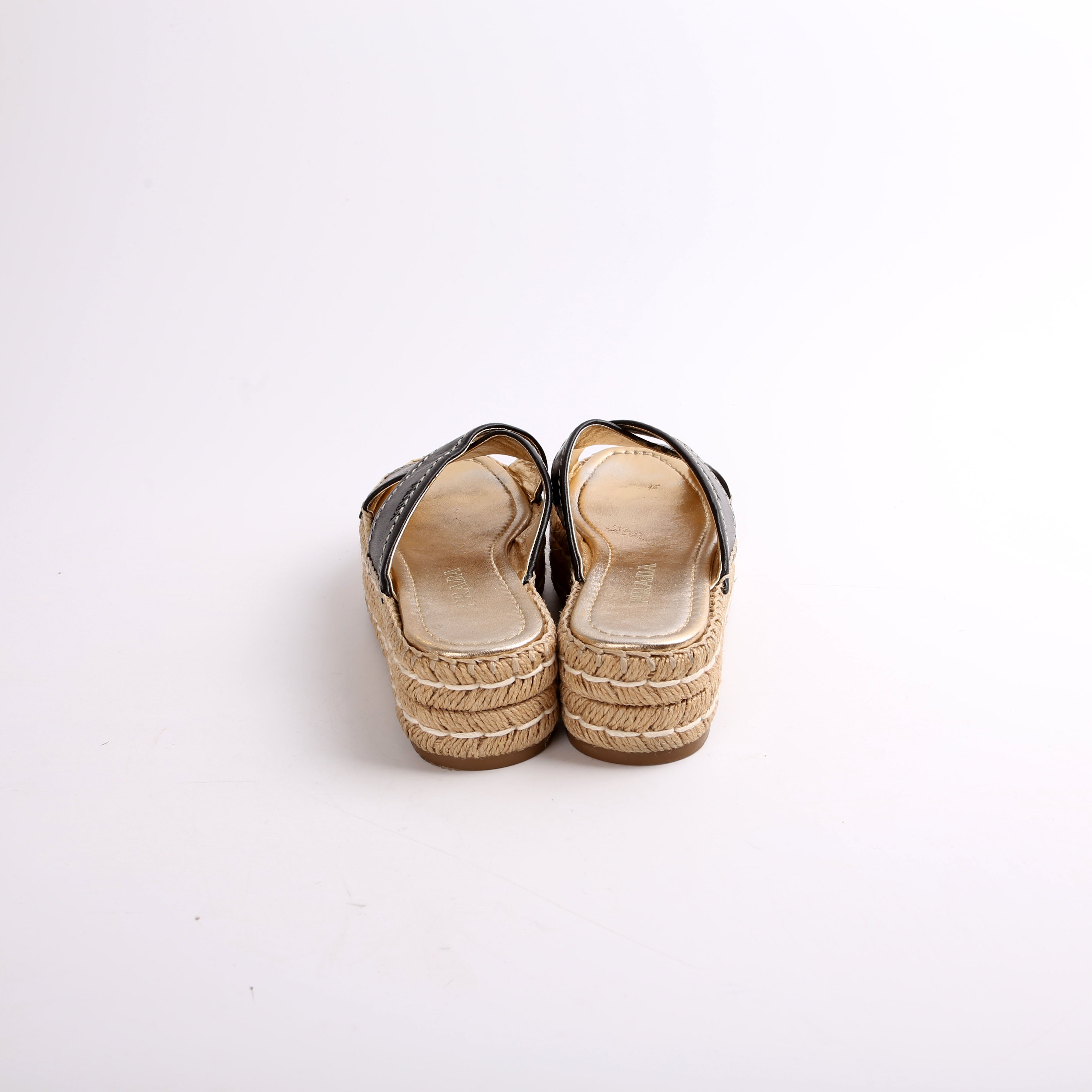 Prada Crossover Platform Espadrilles Size 35.5