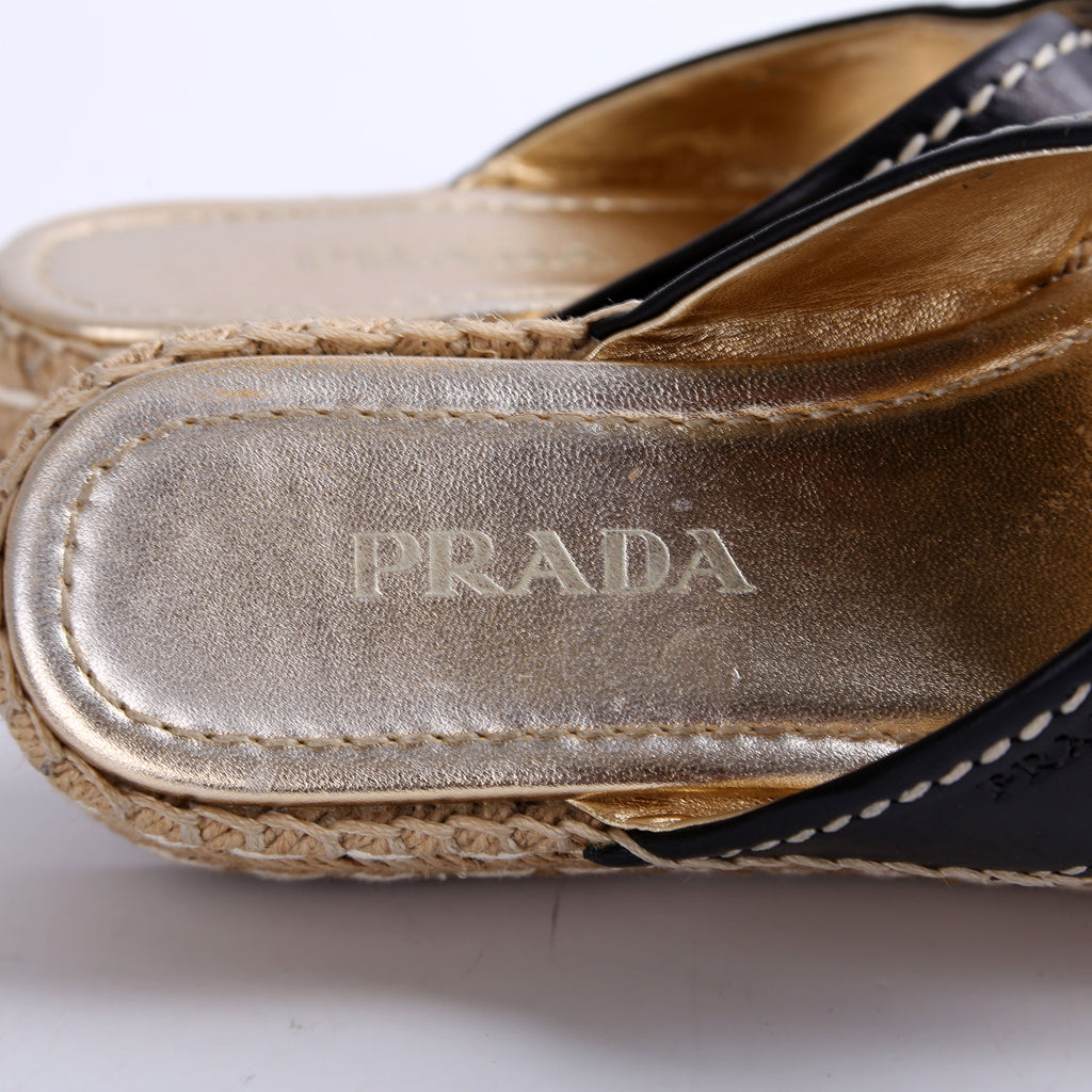 Prada Crossover Platform Espadrilles Size 35.5