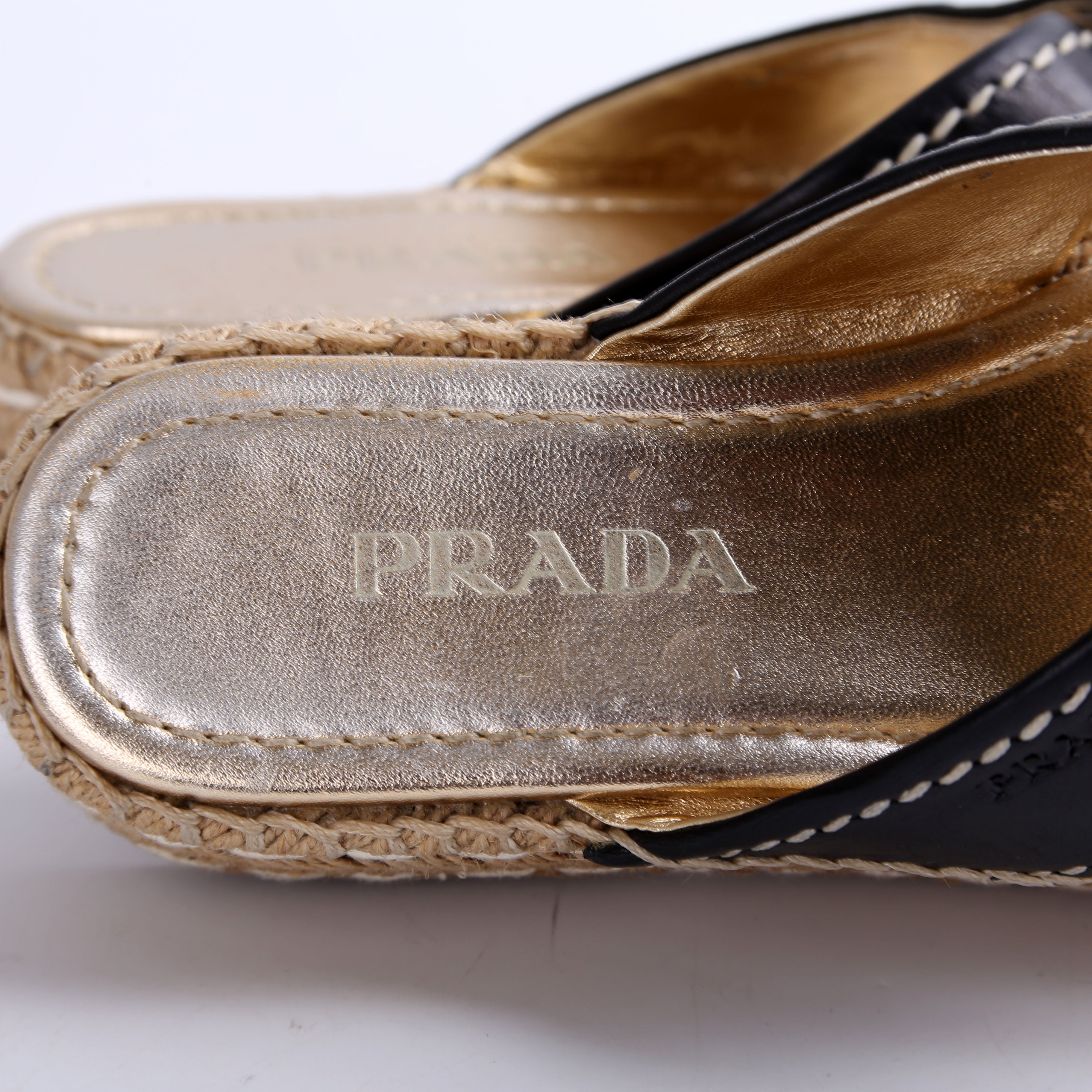 Prada Crossover Platform Espadrilles Size 35.5
