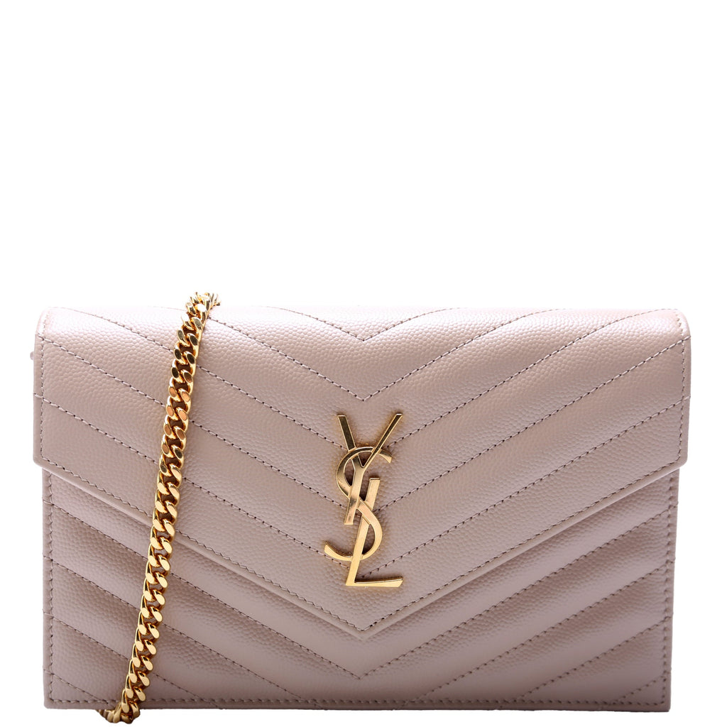 Envelope Chain Wallet Beige