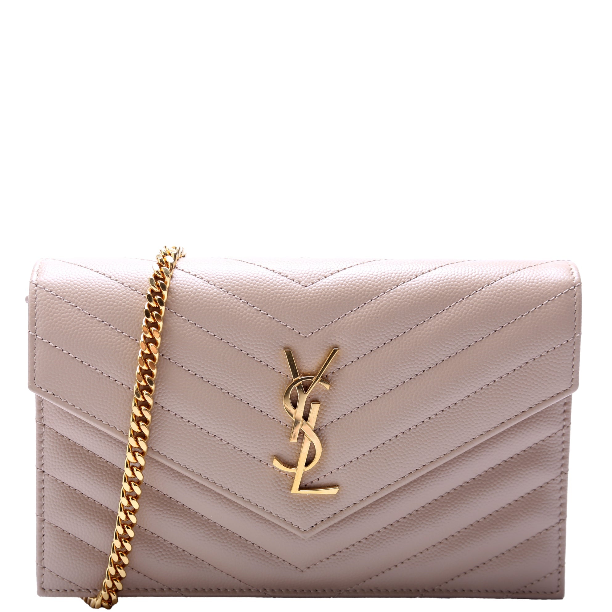 Envelope Chain Wallet Beige