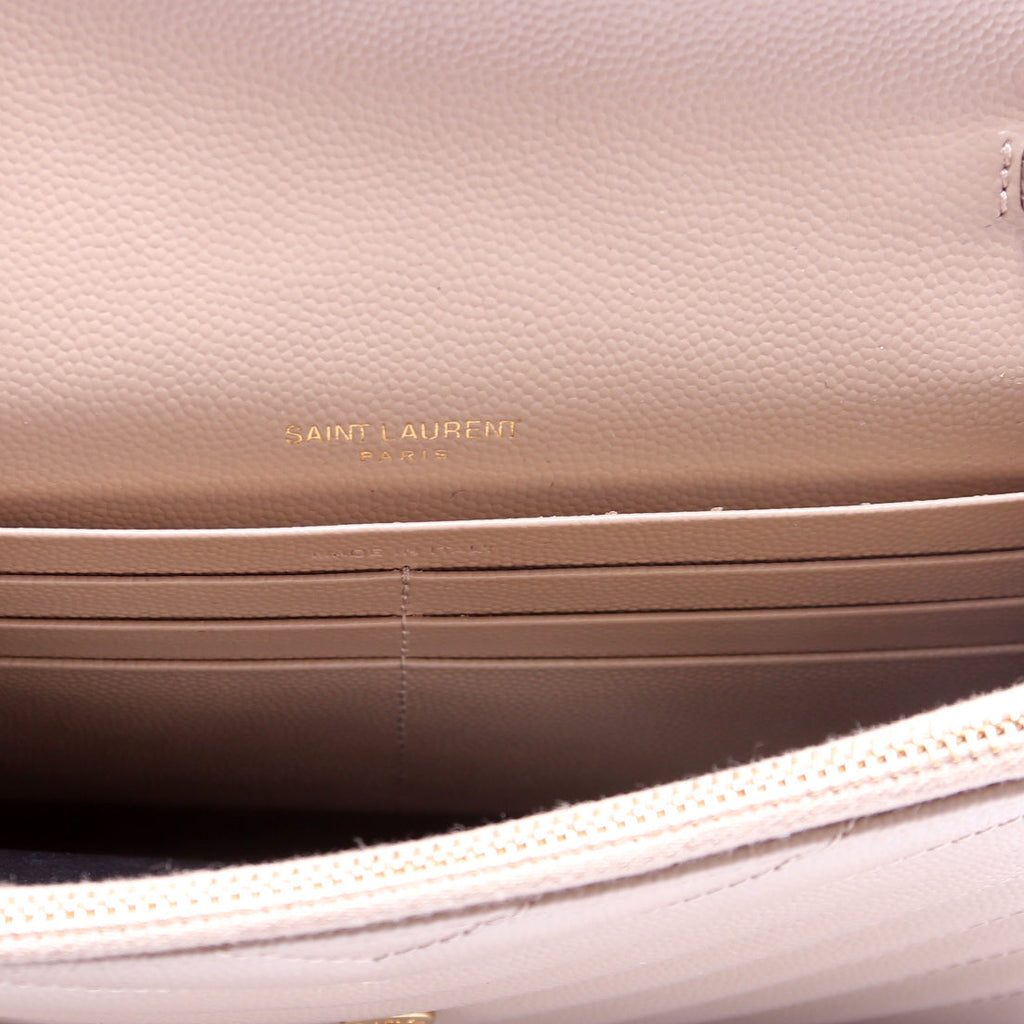 Envelope Chain Wallet Beige