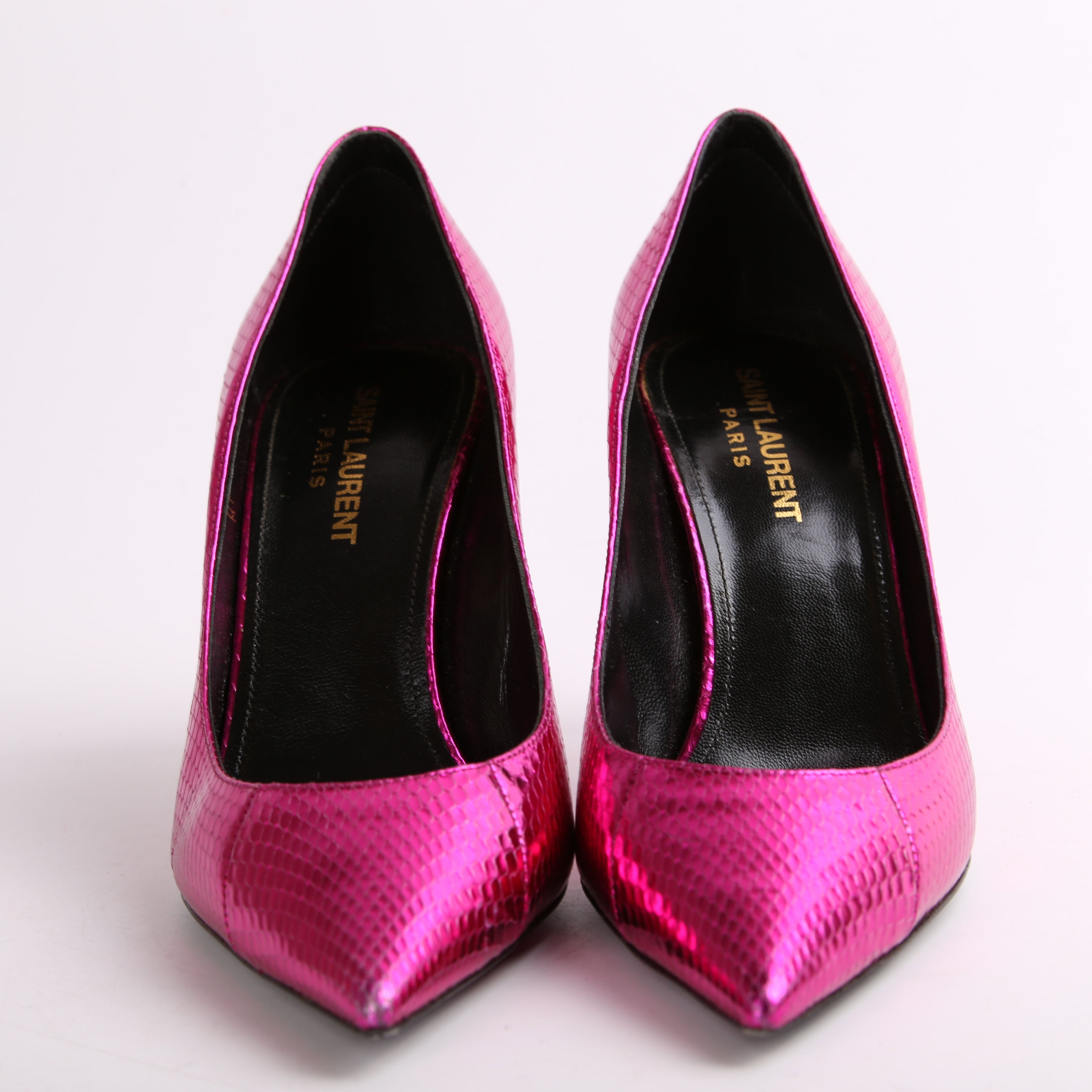 SAINT LAURENT Zoe 105 Snakeskin Pumps Size 37