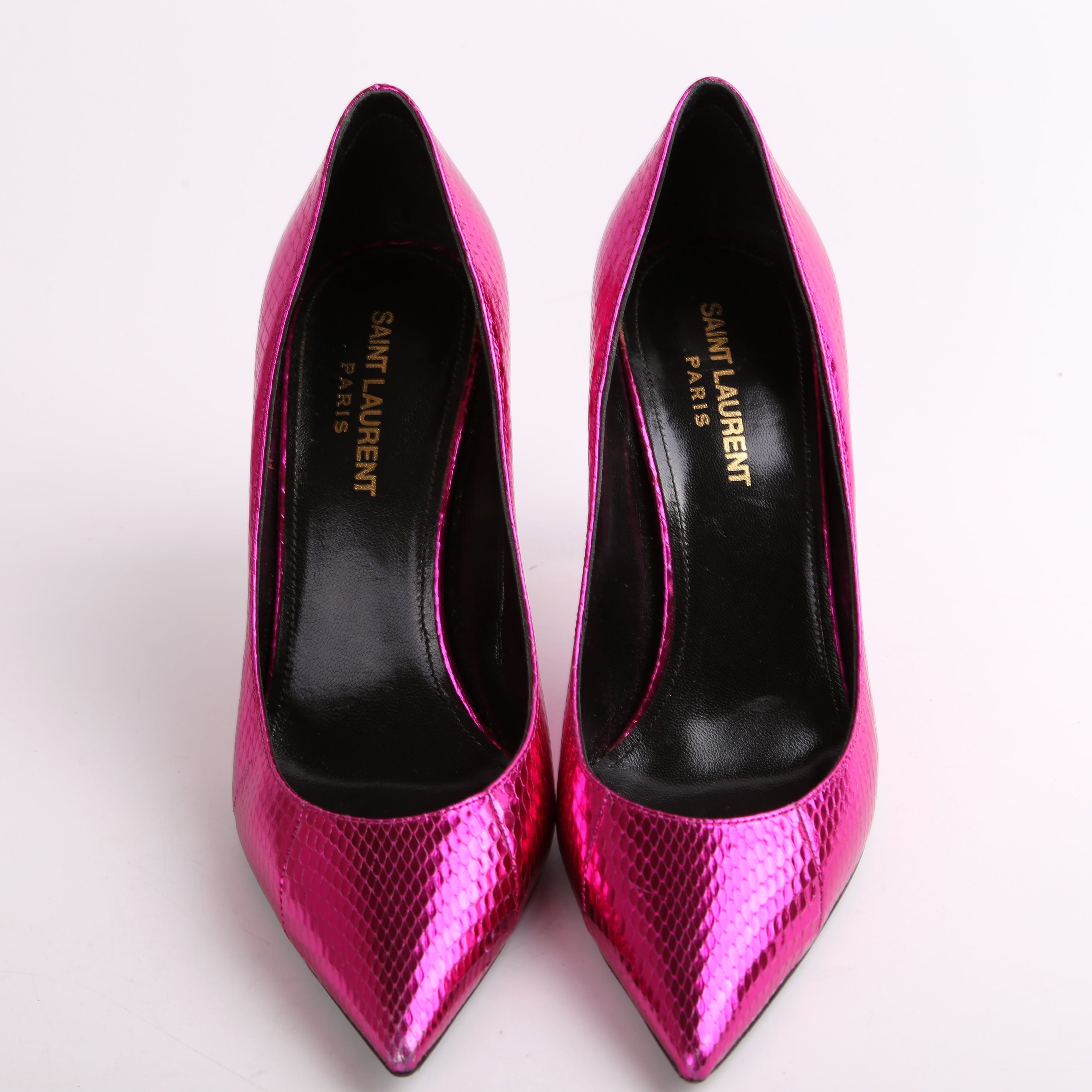 SAINT LAURENT Zoe 105 Snakeskin Pumps Size 37