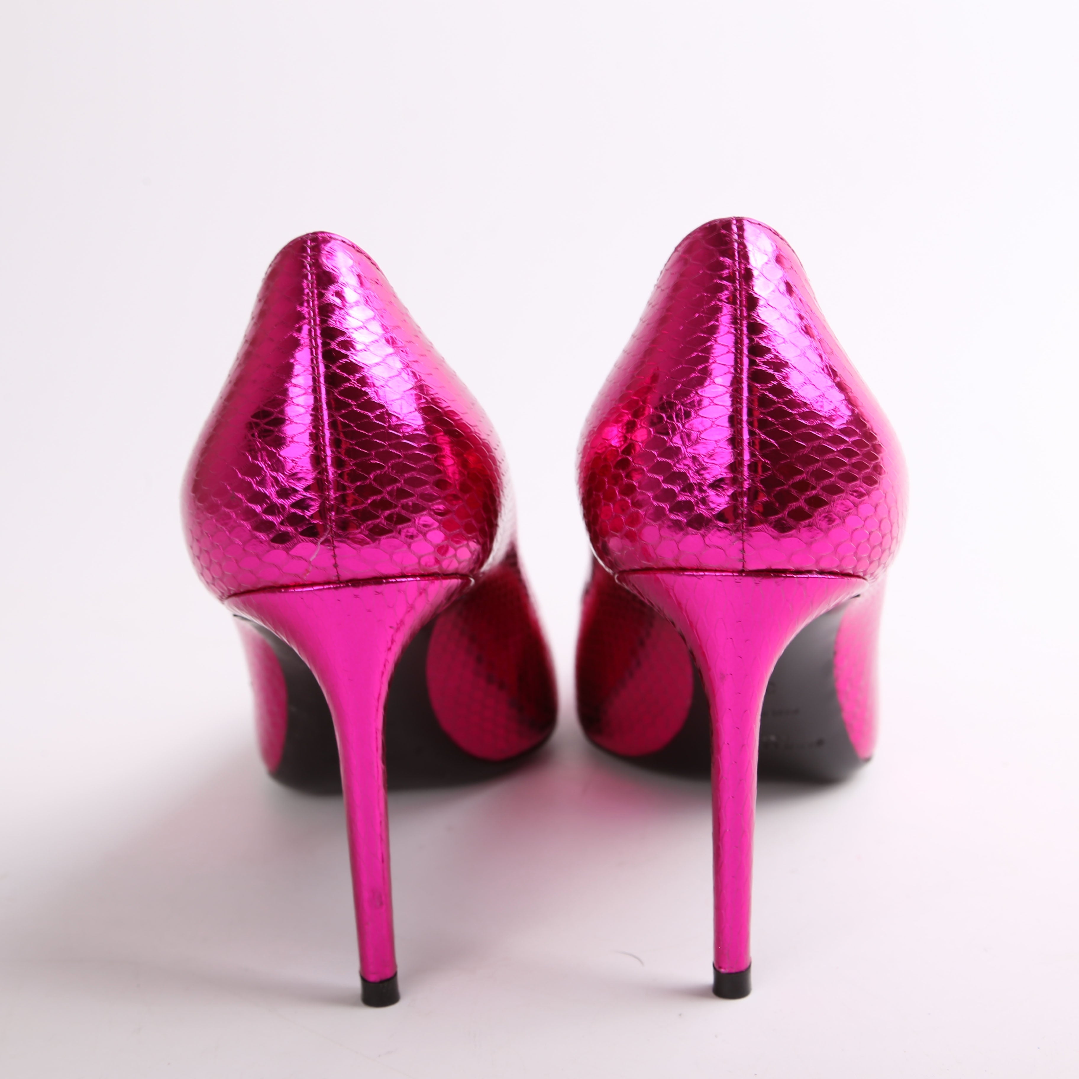 SAINT LAURENT Zoe 105 Snakeskin Pumps Size 37