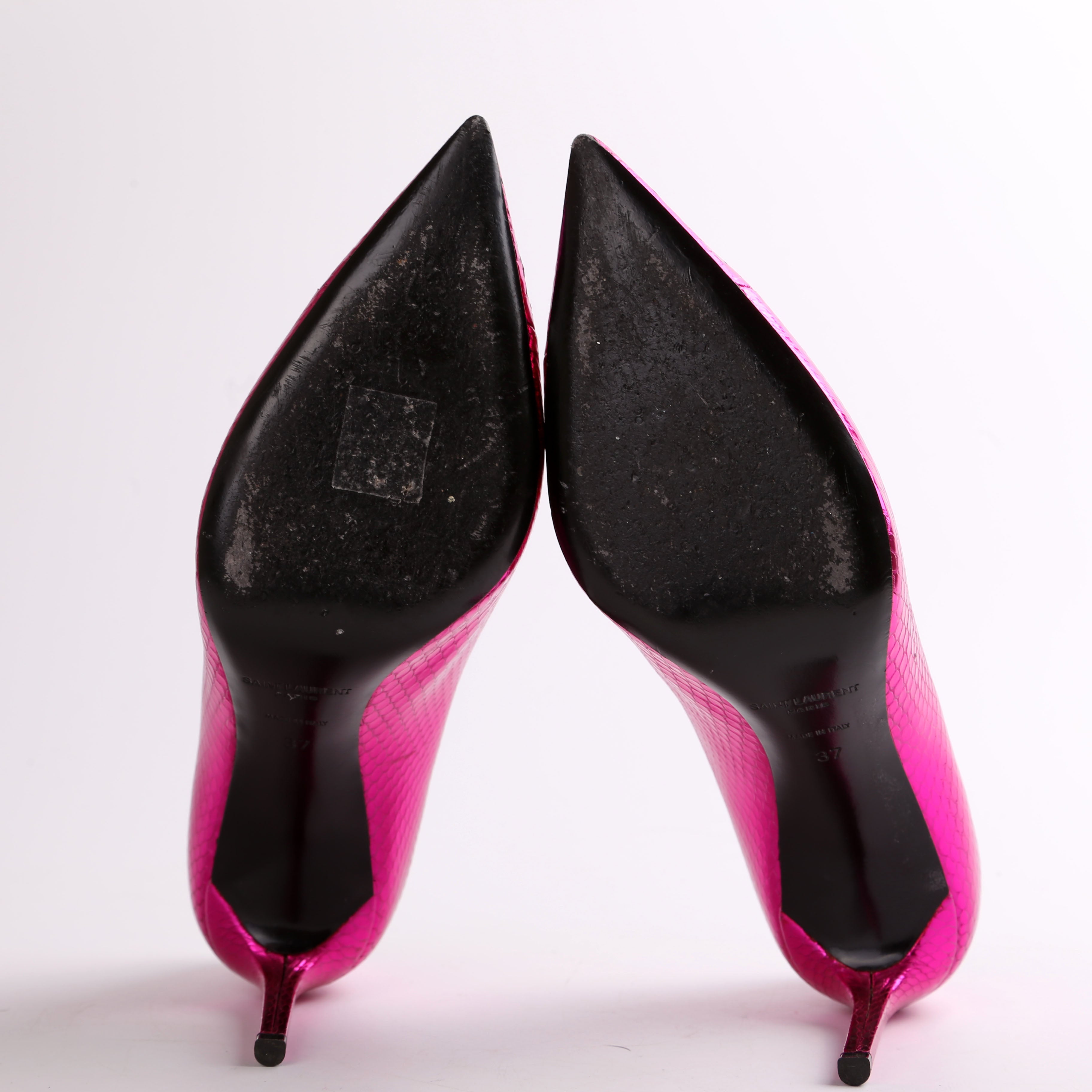 SAINT LAURENT Zoe 105 Snakeskin Pumps Size 37