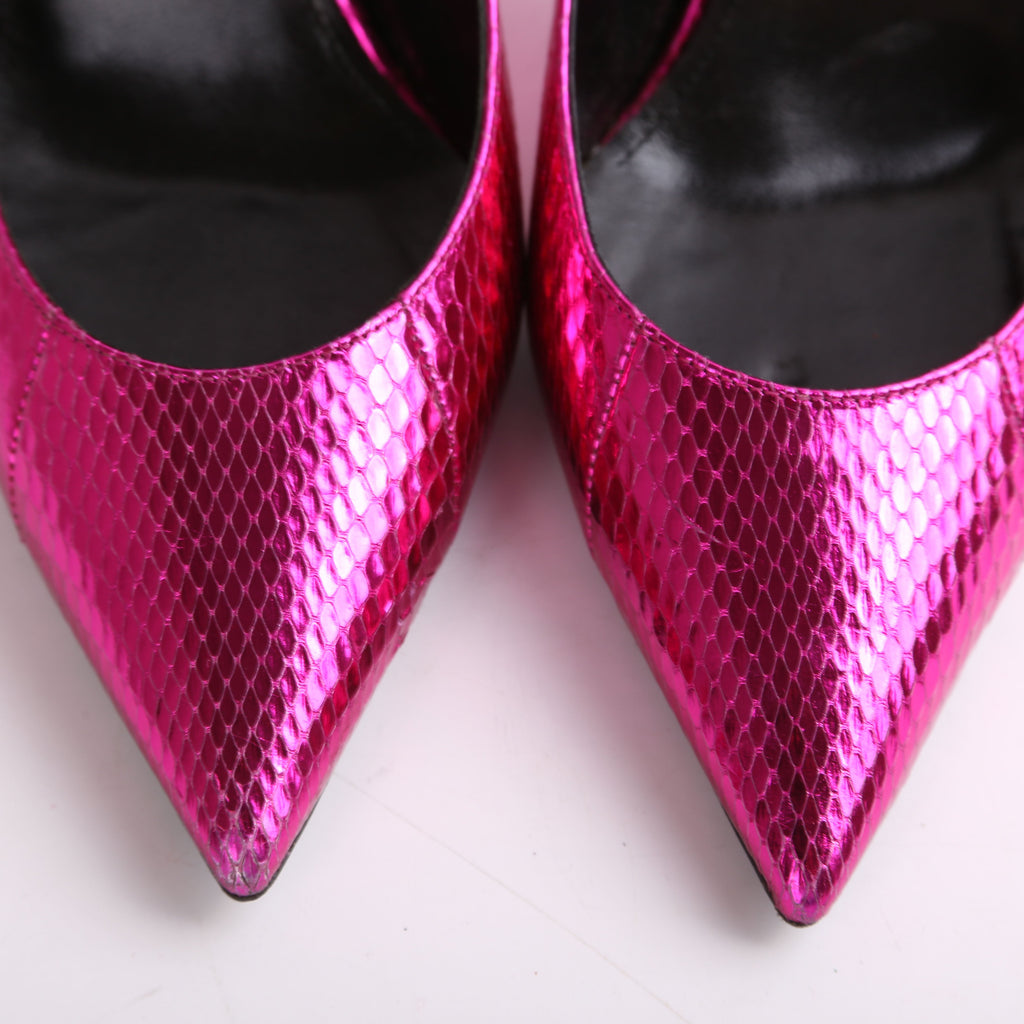 SAINT LAURENT Zoe 105 Snakeskin Pumps Size 37