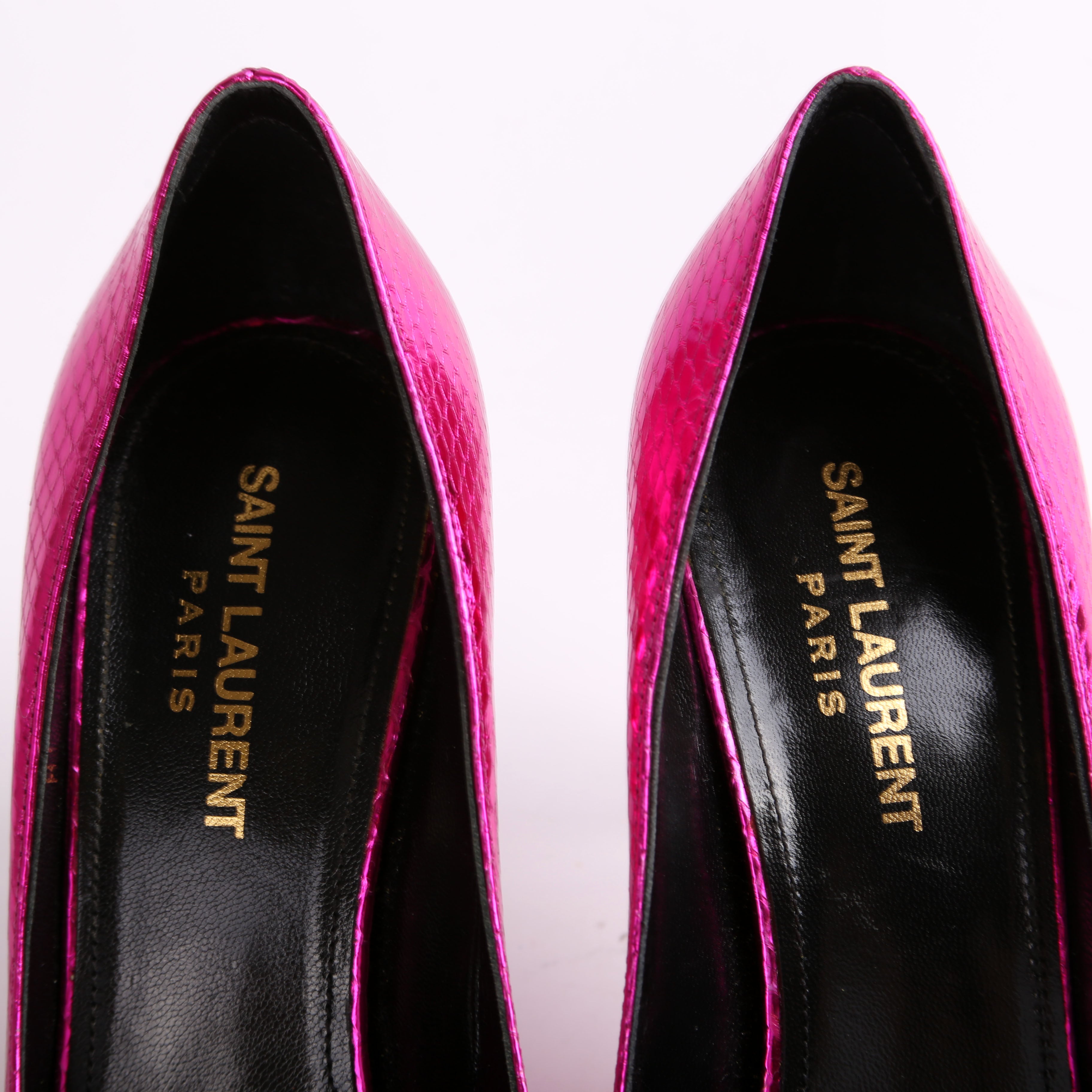 SAINT LAURENT Zoe 105 Snakeskin Pumps Size 37