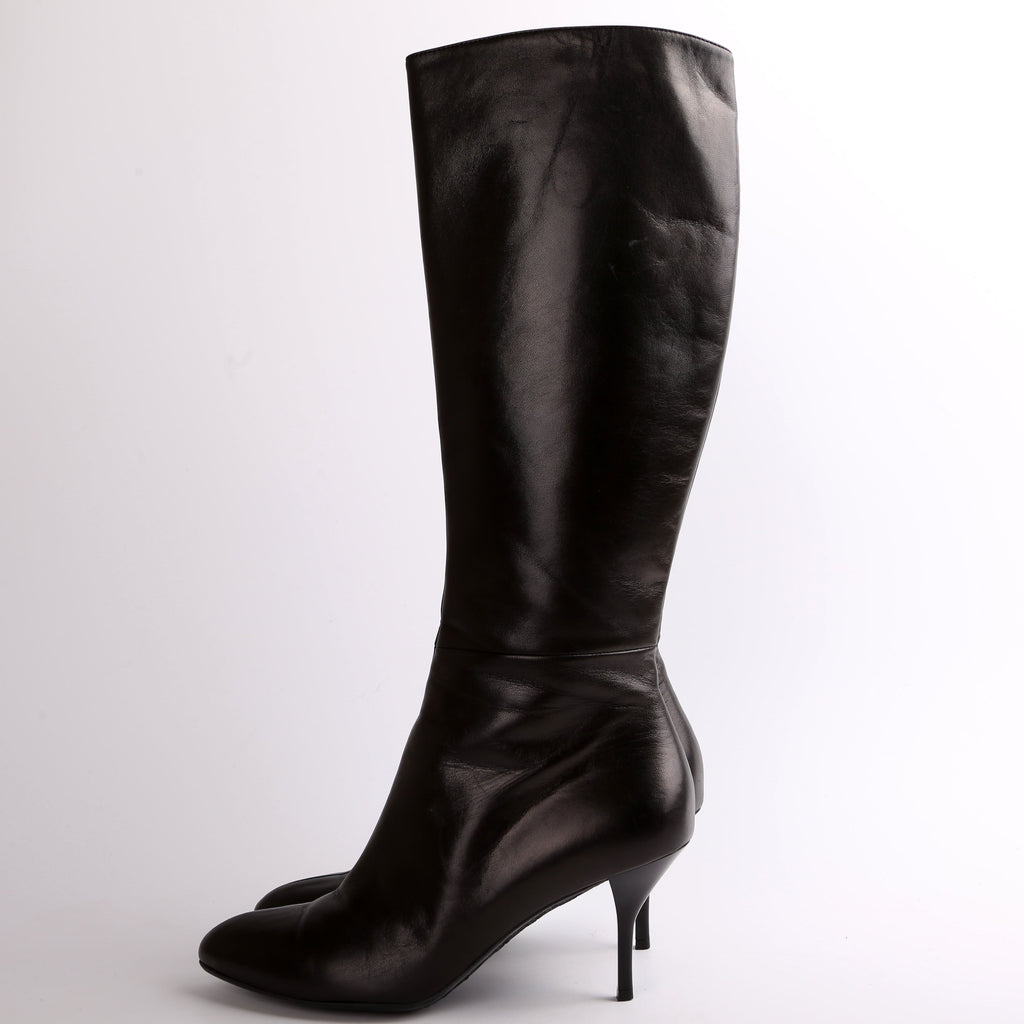 Gucci Calf High Leather Boots Size 38.5