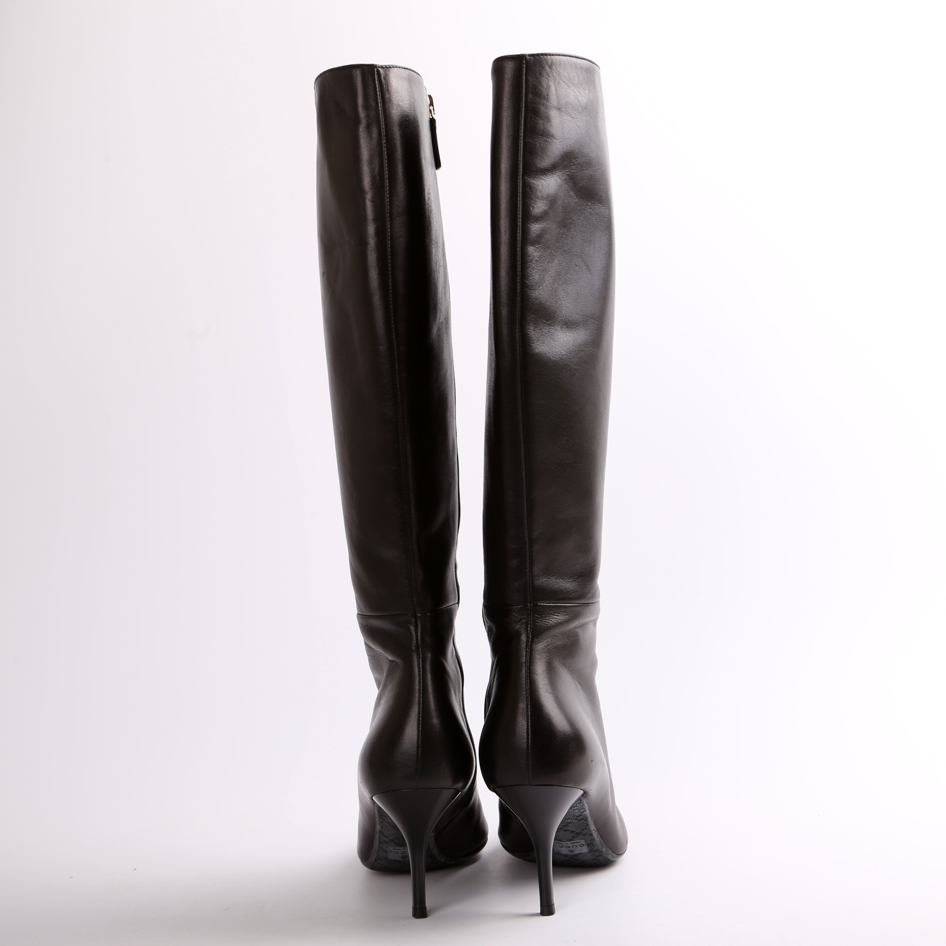 Gucci Calf High Leather Boots Size 38.5