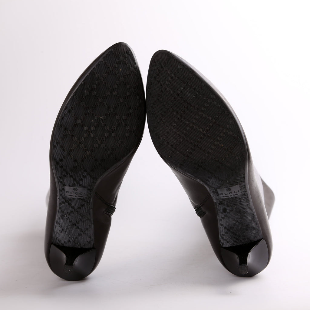 Gucci Calf High Leather Boots Size 38.5