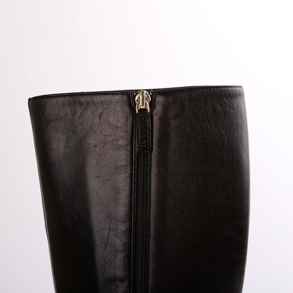 Gucci Calf High Leather Boots Size 38.5