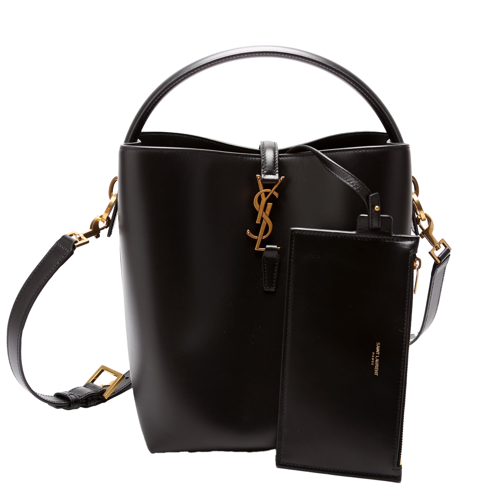 Le 37 Bucket Bag Shiny Leather 742828 Black