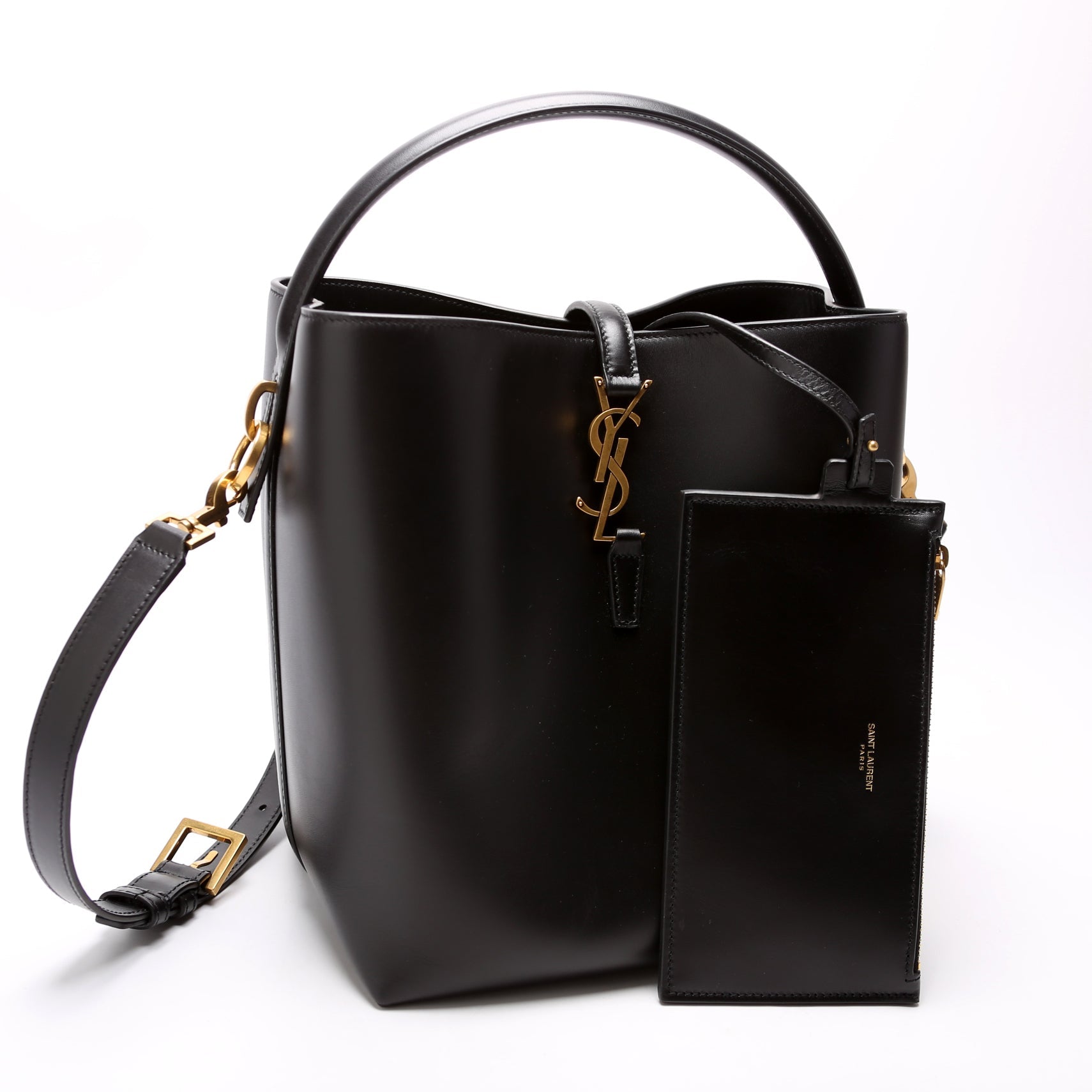 Le 37 Bucket Bag Shiny Leather 742828 Black