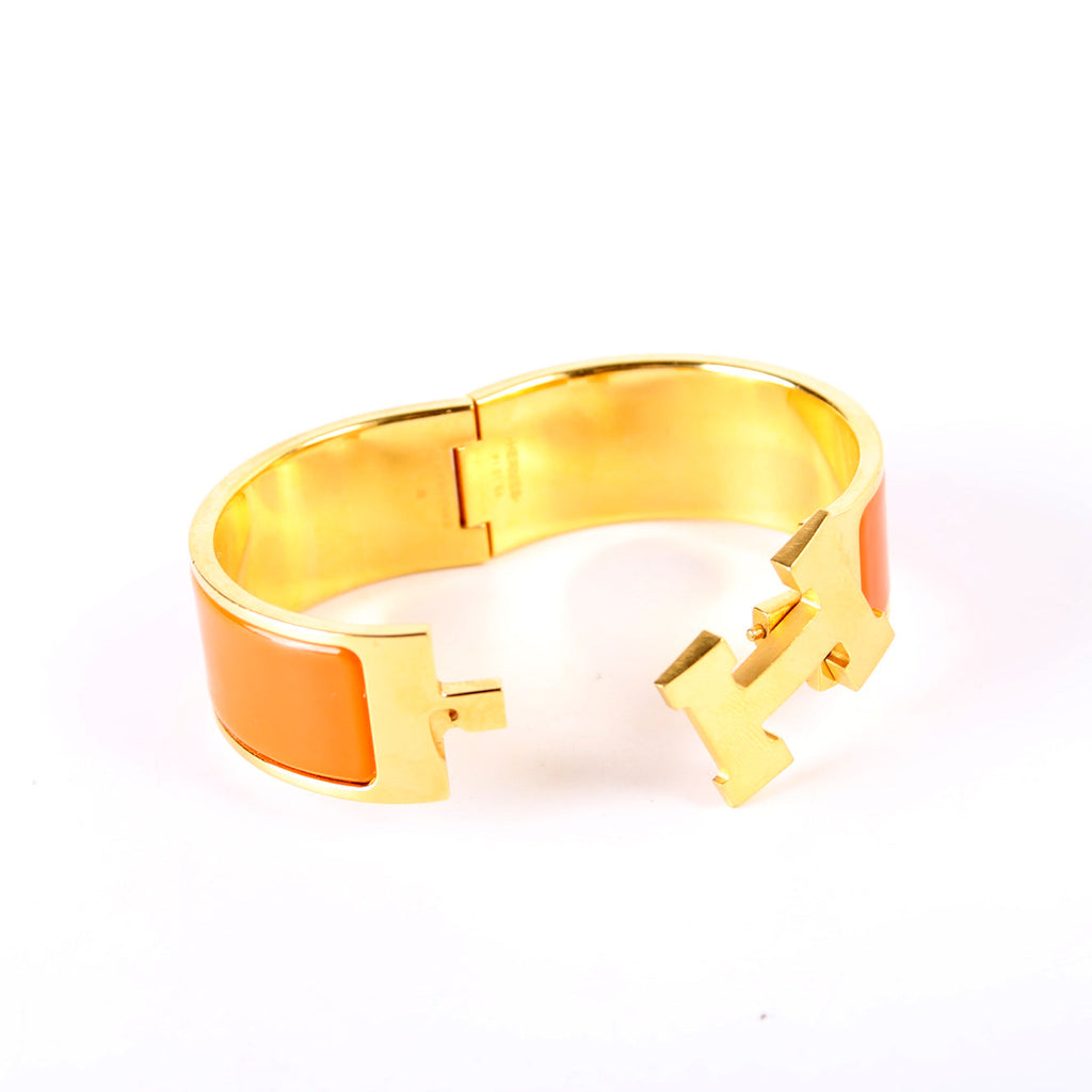 Clic Clac Wide PM Bracelet Gold/Orange