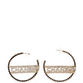 Logo Crystal Star Hoop Earrings Gold