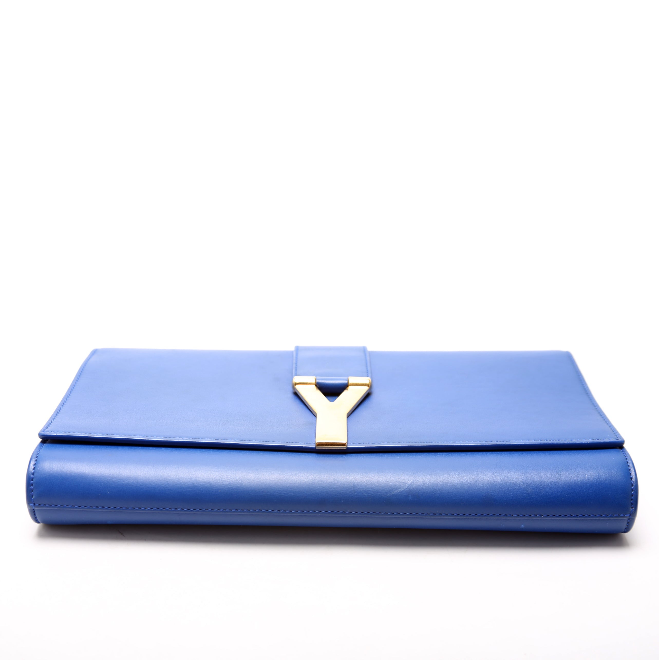 Classic Y Ligne Clutch Smooth Leather Blue