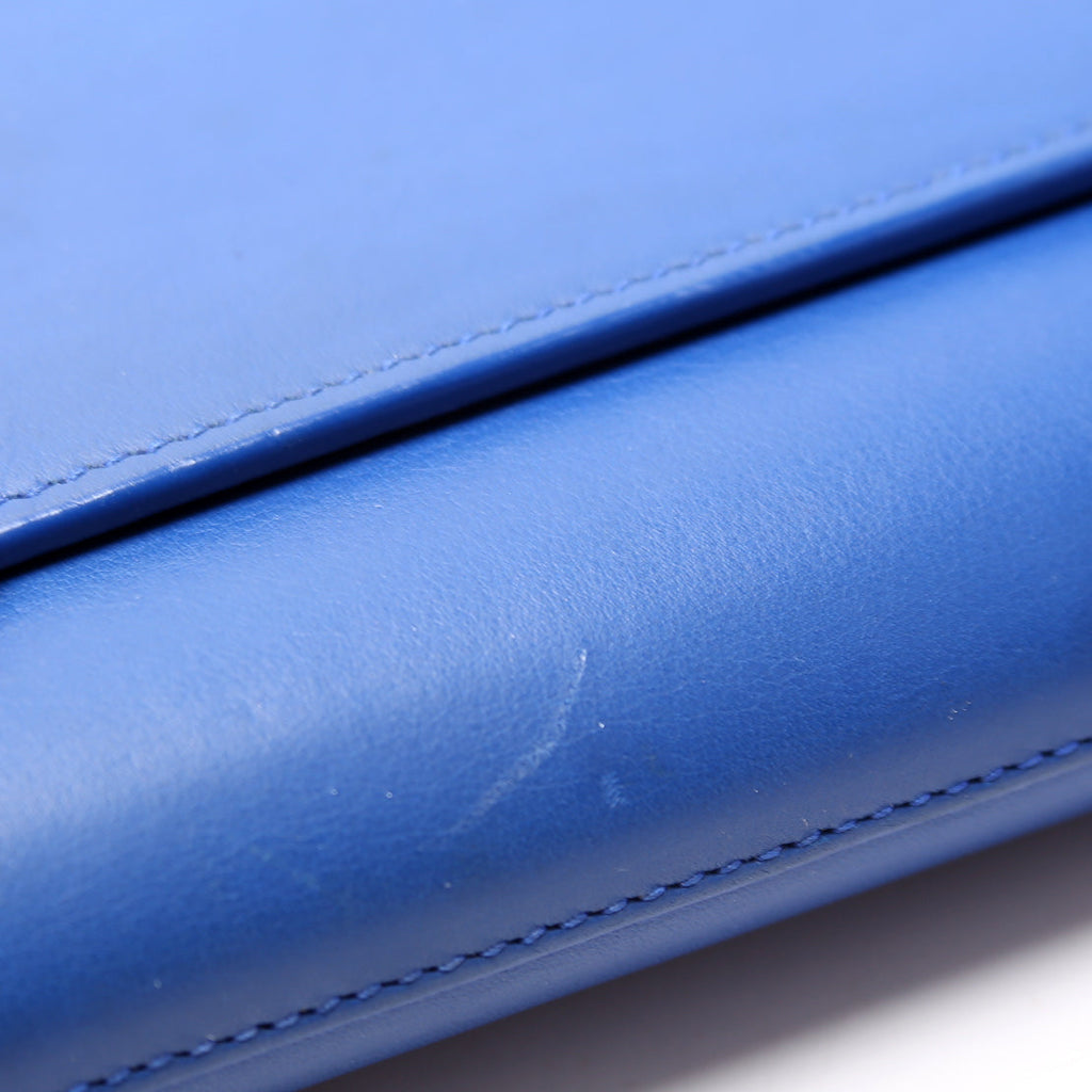 Classic Y Ligne Clutch Smooth Leather Blue