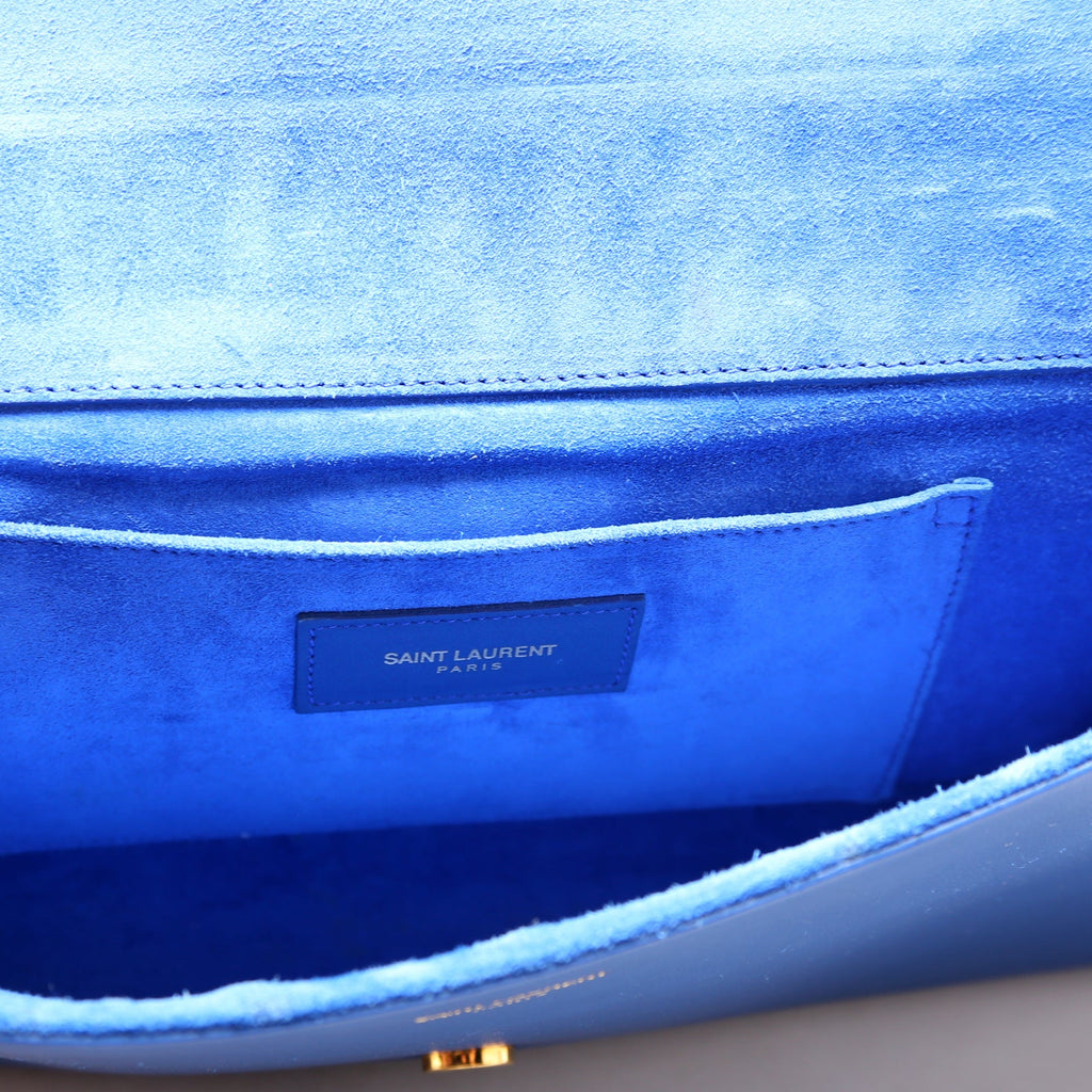 Classic Y Ligne Clutch Smooth Leather Blue