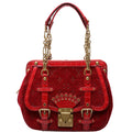 Gracie MM Velours Alligator Red