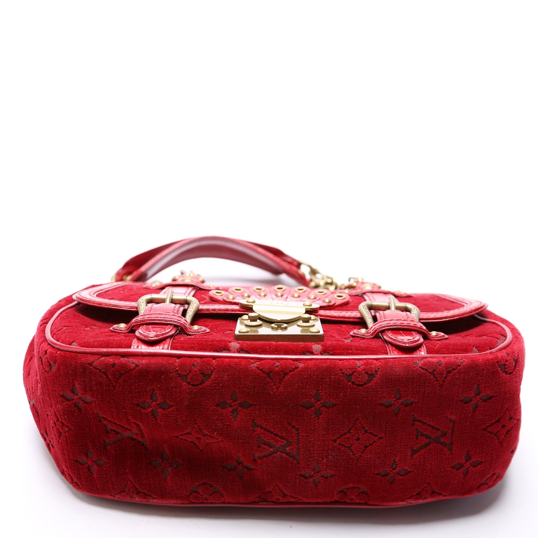 Gracie MM Velours Alligator Red
