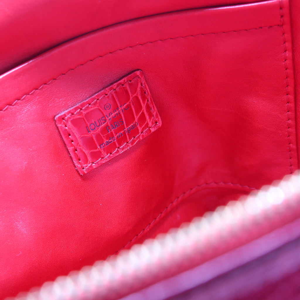 Gracie MM Velours Alligator Red