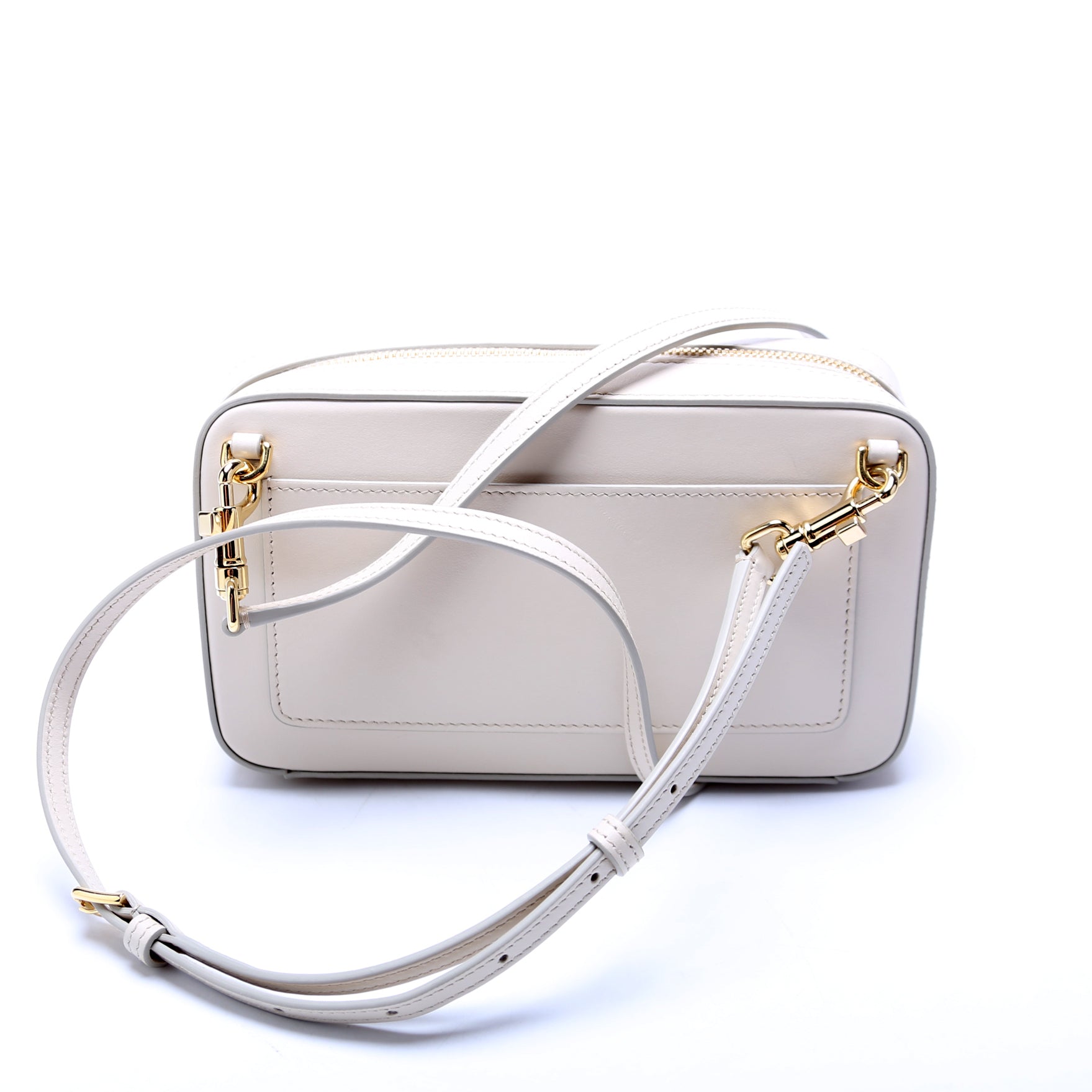 DG Logo Calfskin Small Camera Bag White