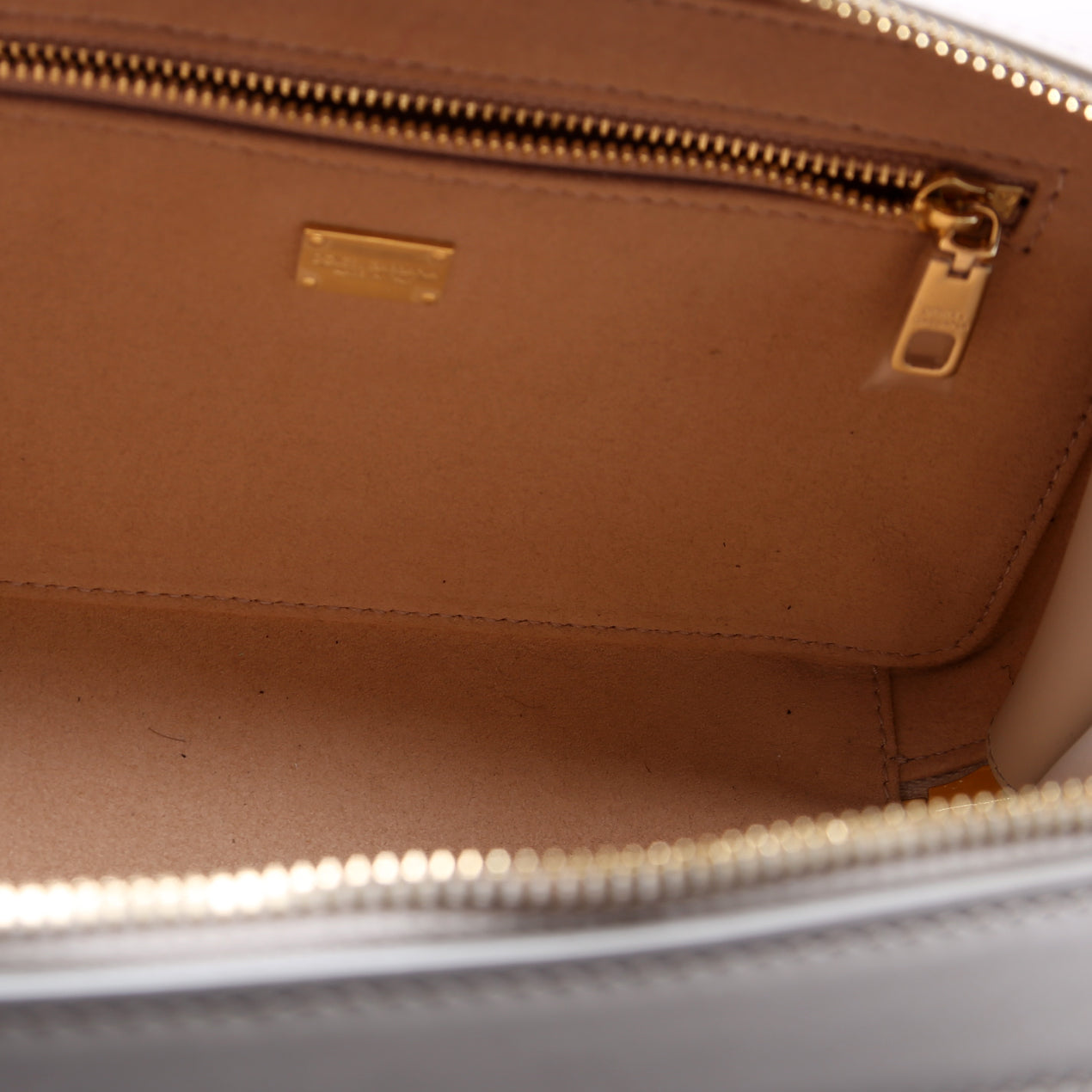 DG Logo Calfskin Small Camera Bag White