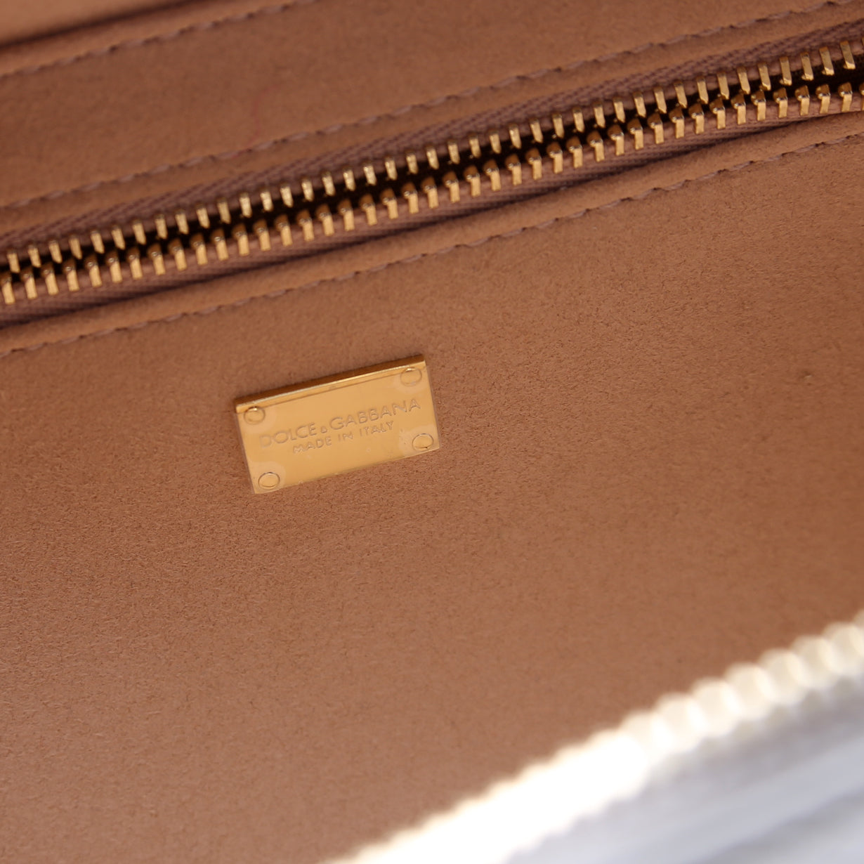 DG Logo Calfskin Small Camera Bag White