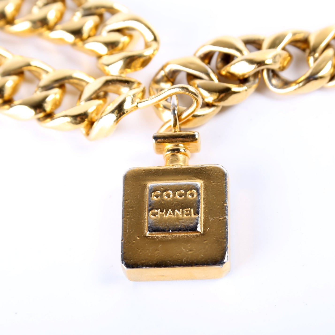 Coco Perfume Bottle Chain Vintage Belt Gold