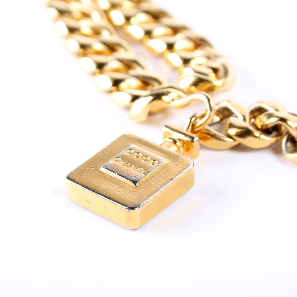 Coco Perfume Bottle Chain Vintage Belt Gold