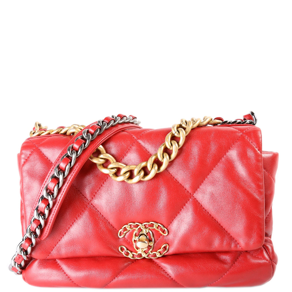 Quilted Goatskin 19 Medium Flap 30+M Red
