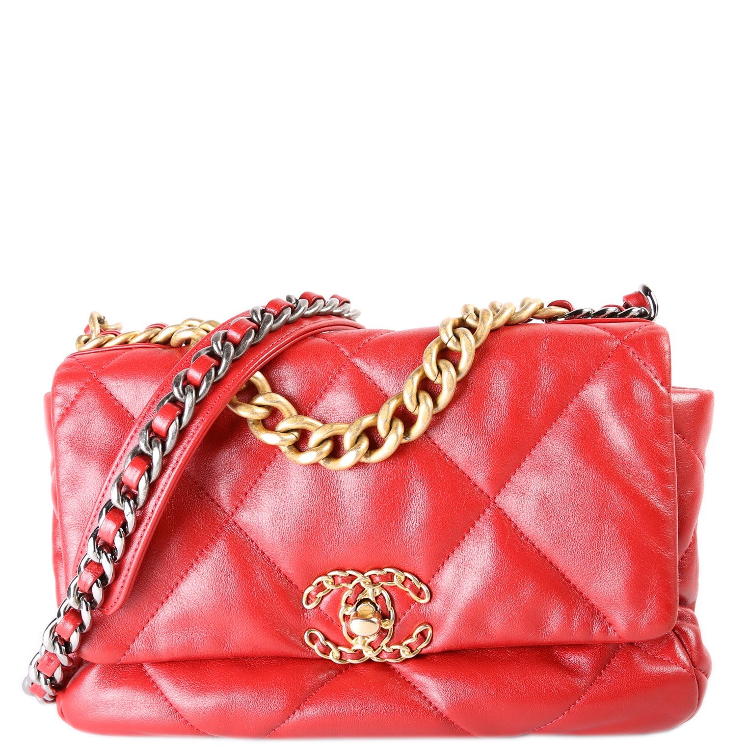 Quilted Goatskin 19 Medium Flap 30+M Red