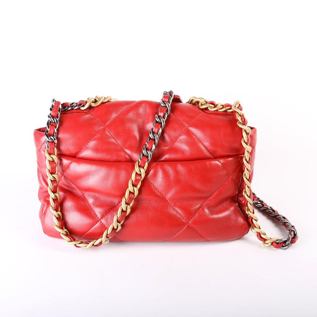 Quilted Goatskin 19 Medium Flap 30+M Red