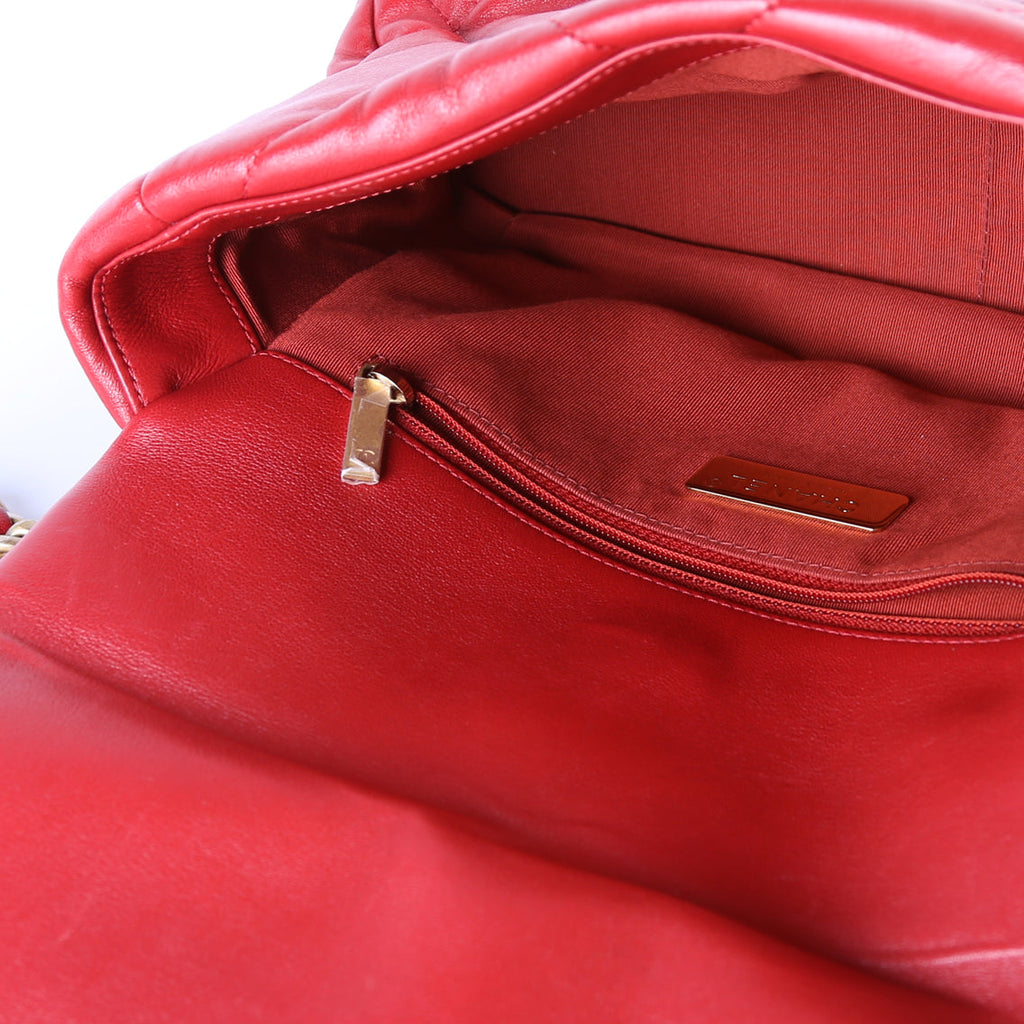 Quilted Goatskin 19 Medium Flap 30+M Red
