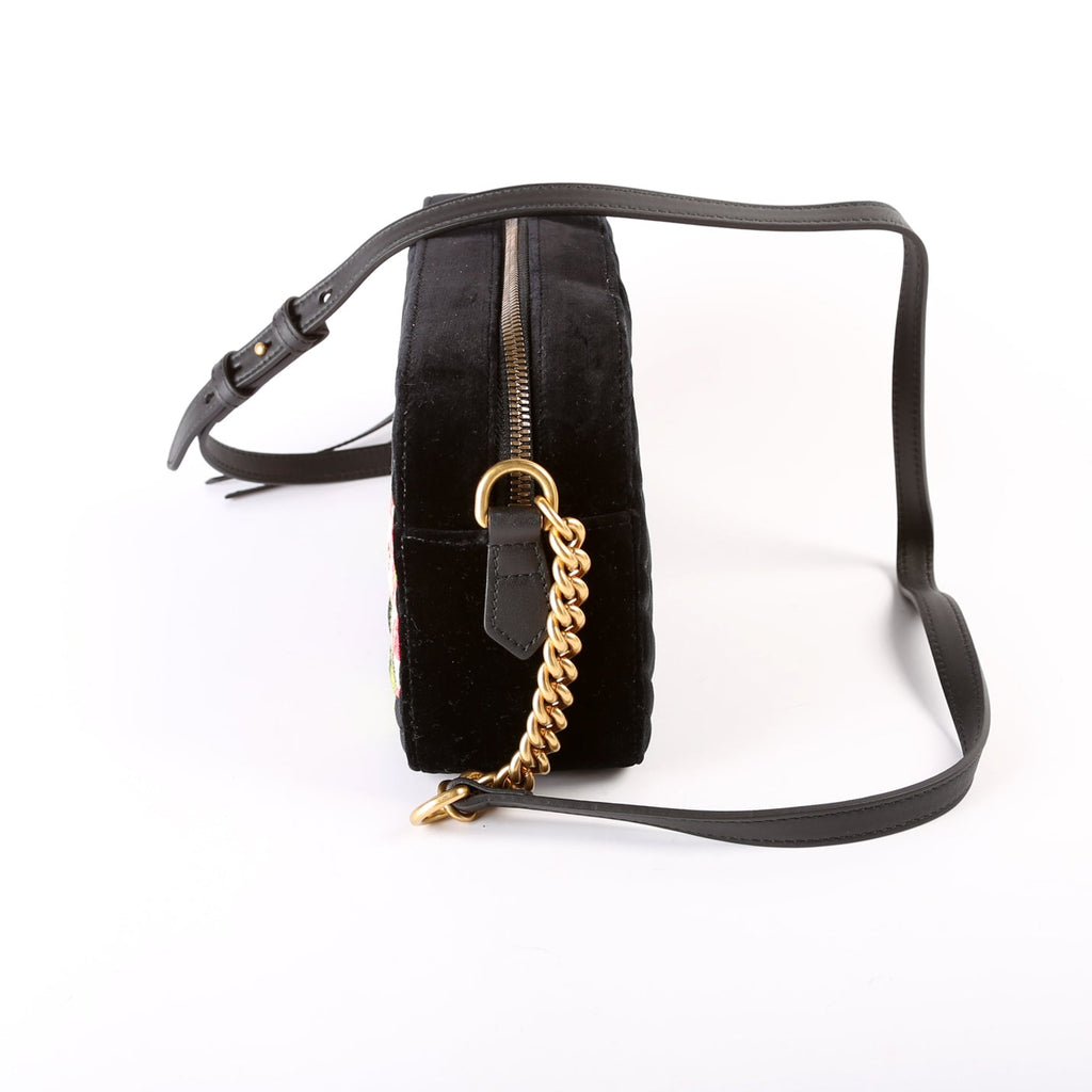 447632 Marmont Small Velvet Camera Bag Black