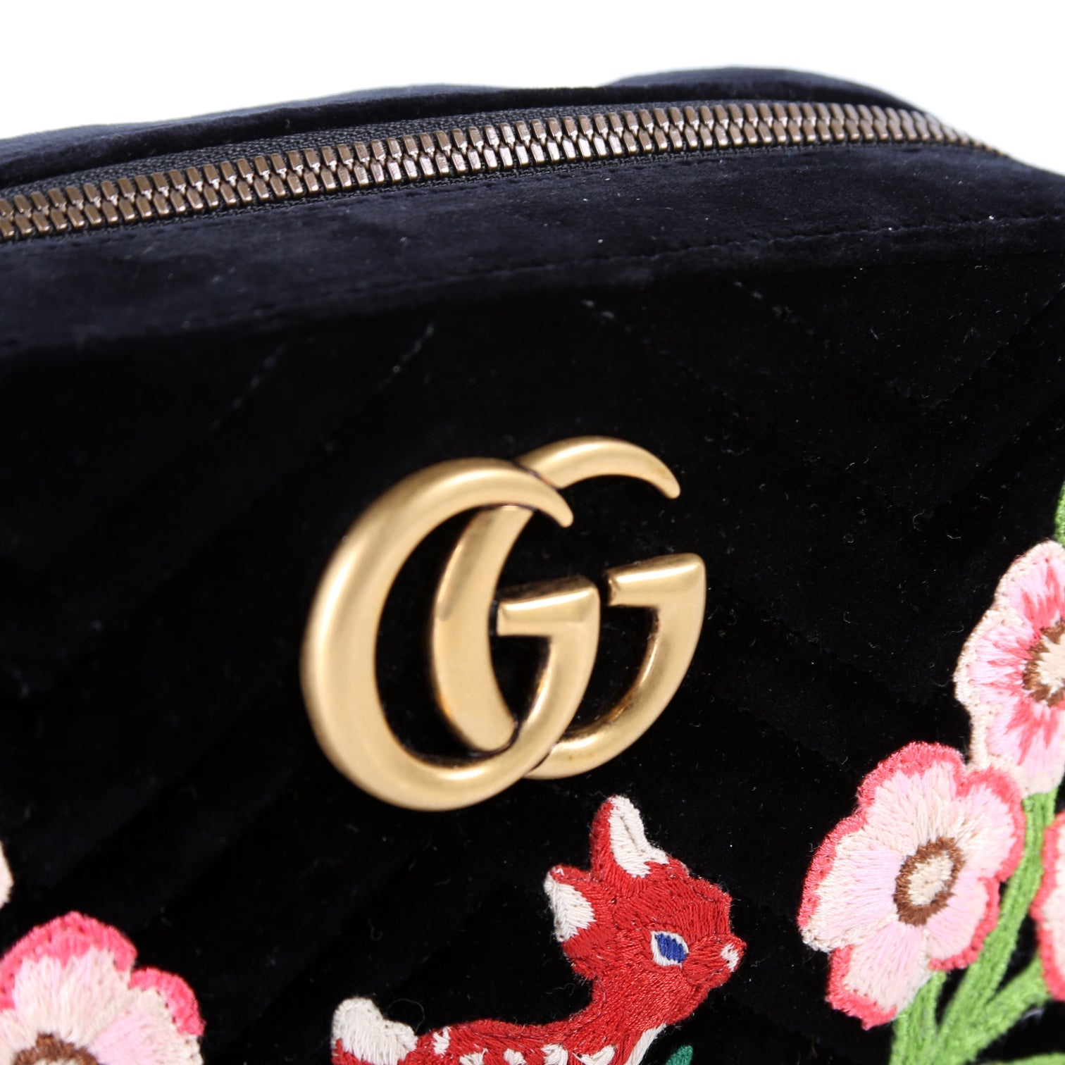 447632 Marmont Small Velvet Camera Bag Black