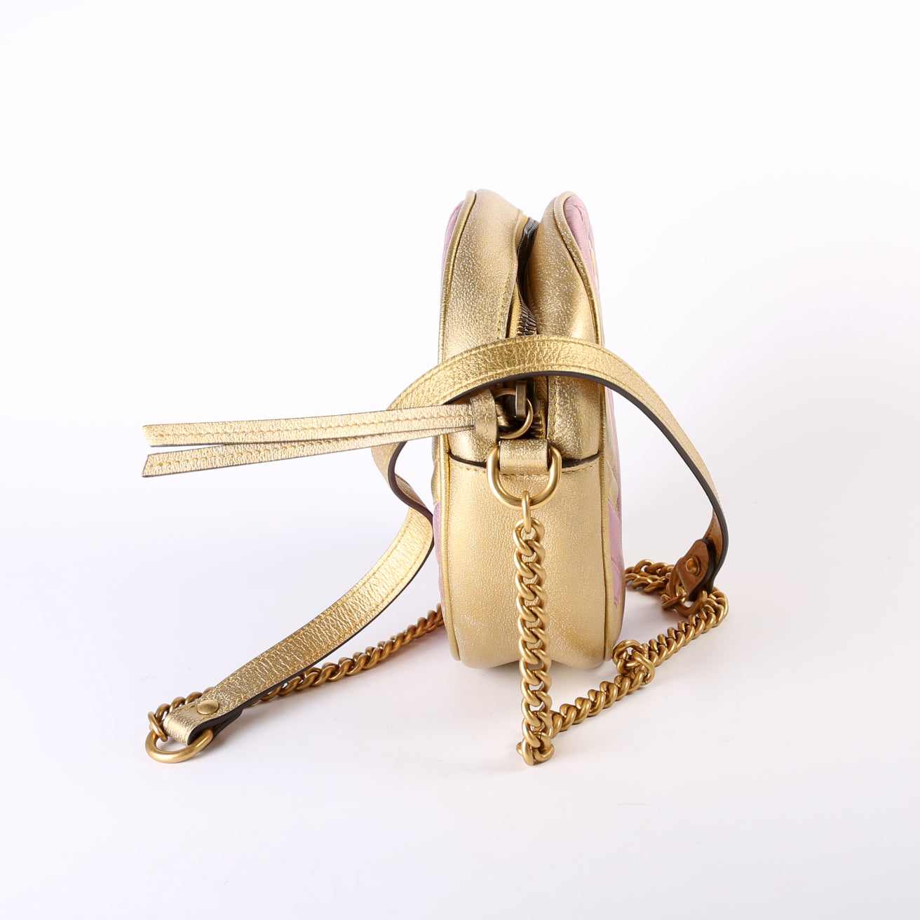 550454 Marmont Mini Round Gold/Pink
