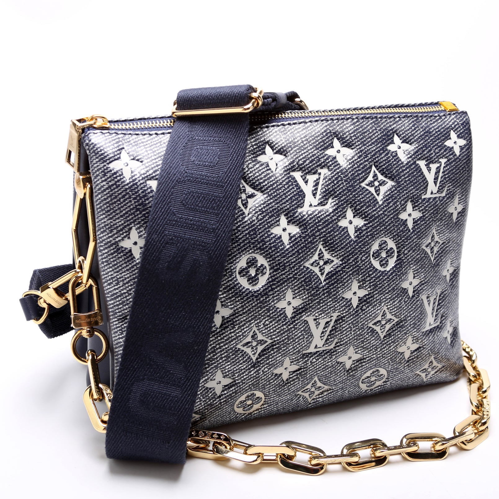 Coussin PM NM Denim Printed Lambskin