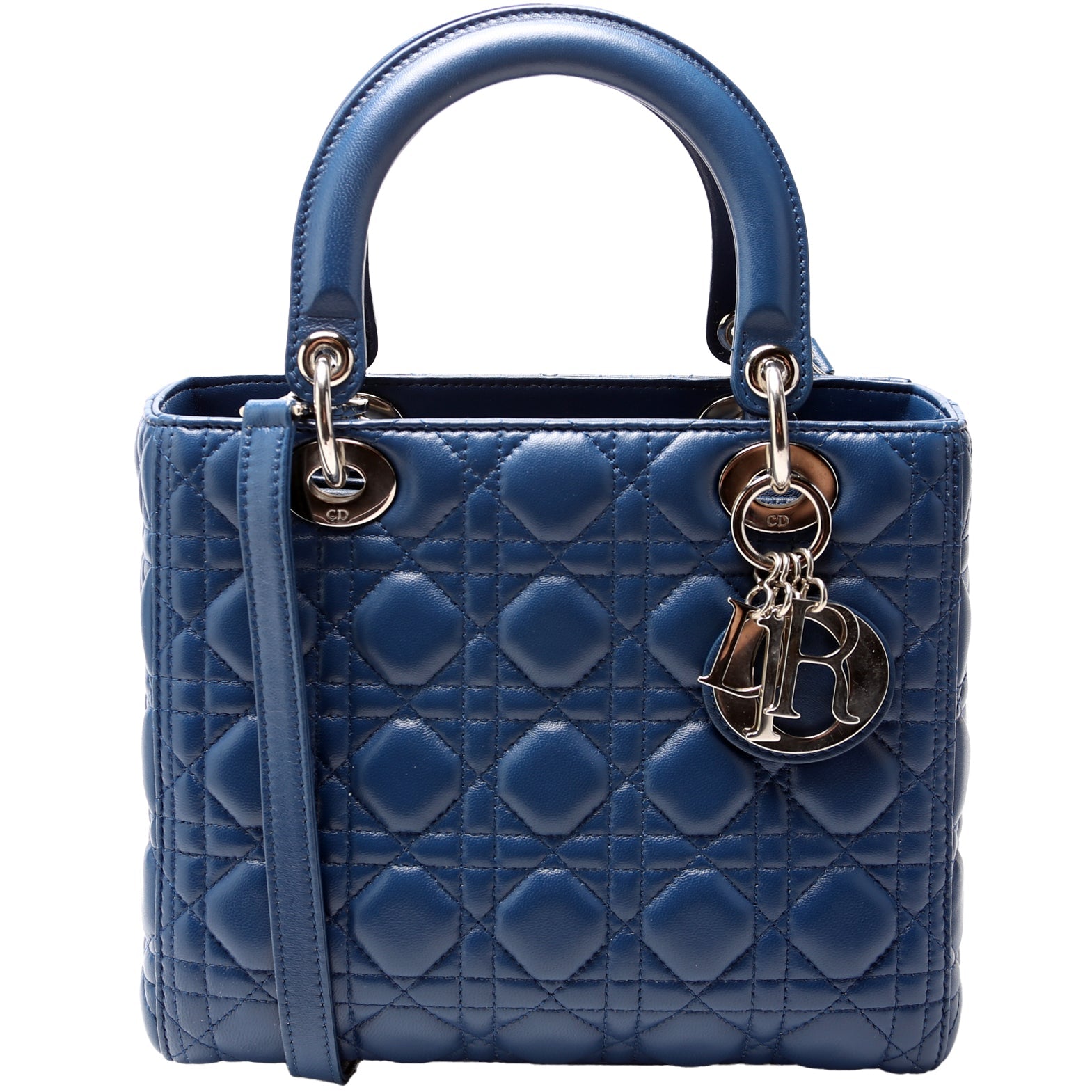 Lady Dior Medium Lambskin Blue