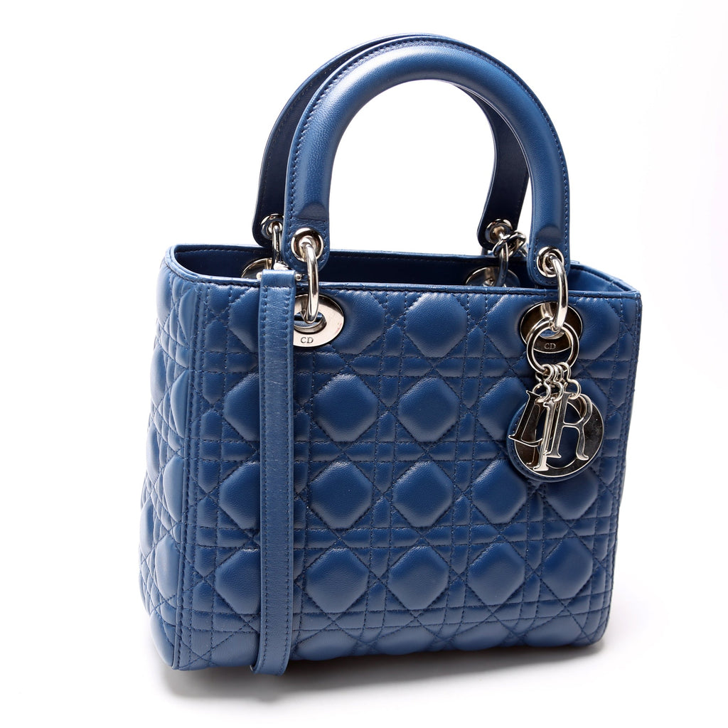 Lady Dior Medium Lambskin Blue